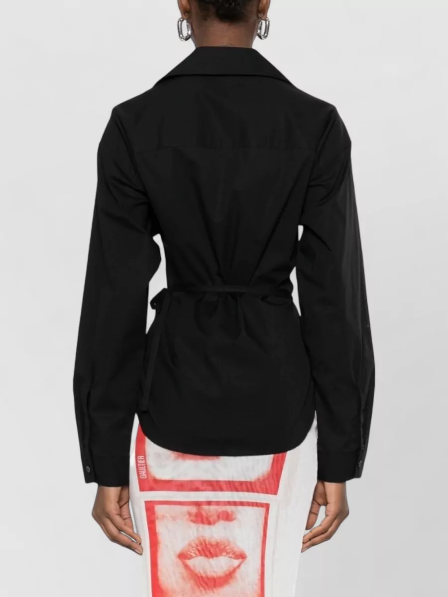 Diesel Long Sleeves Top Button Detail Wrap