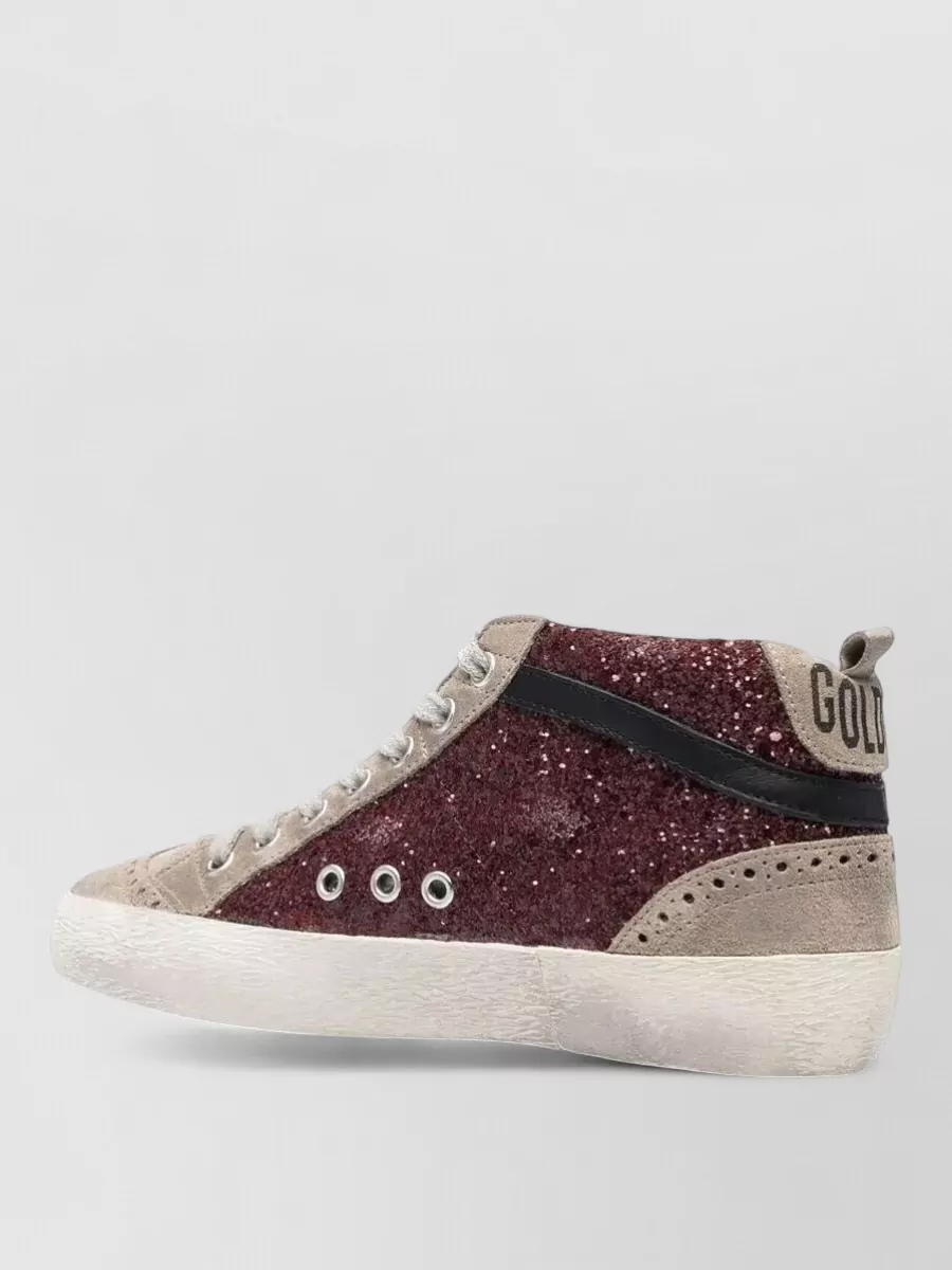 Golden Goose Leather glitter mid-top sneakers