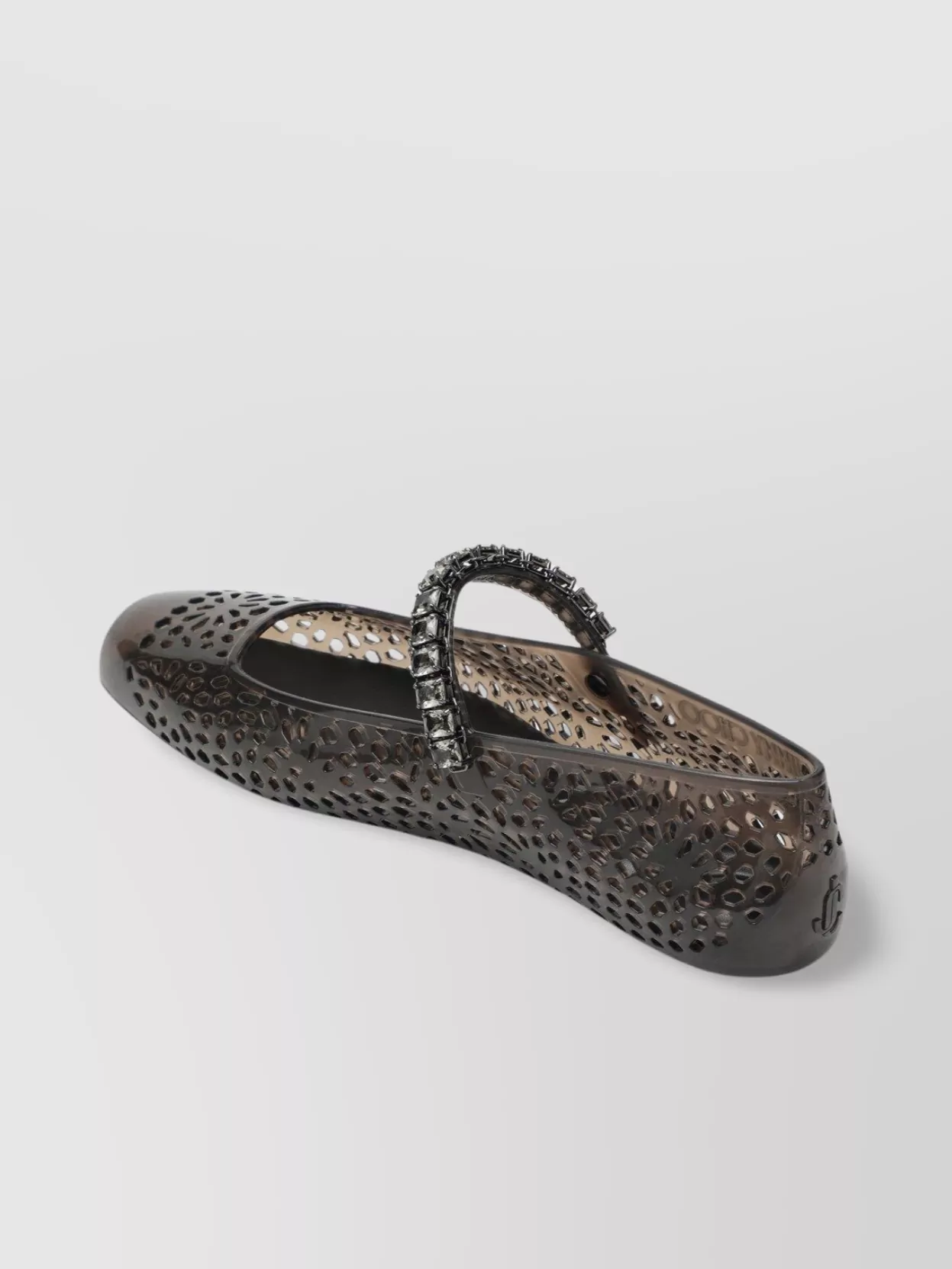 Jimmy Choo Crystal Embellished Cut-out Square Toe Ballerina Shoes
