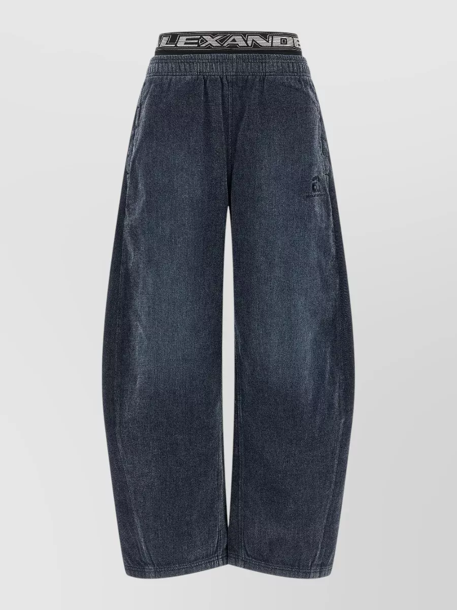 Alexander Wang Denim Drawstring Straight-leg Trousers