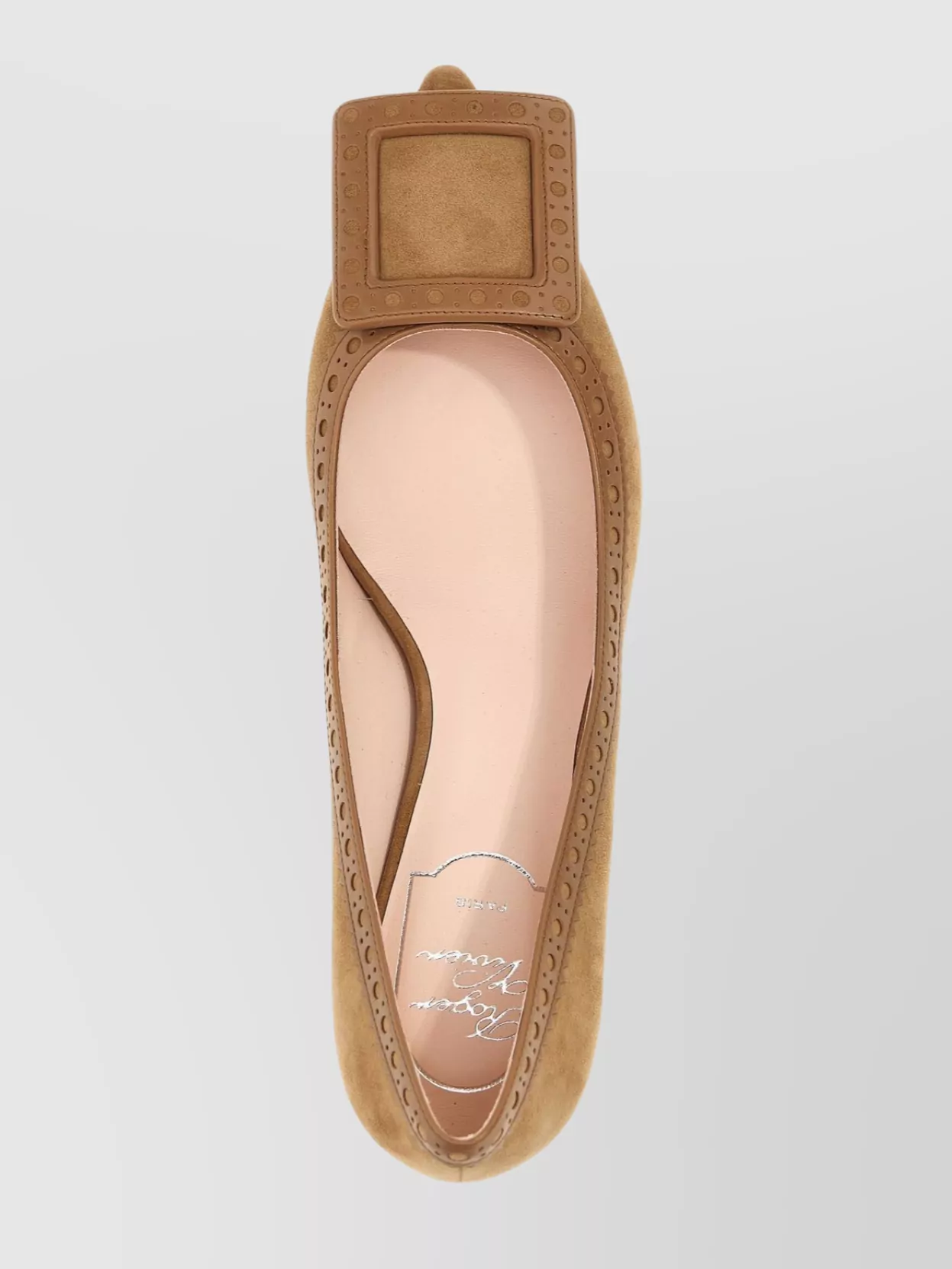 Roger Vivier 'Viv' Pumps City Buckle Kitten Perforated Suede