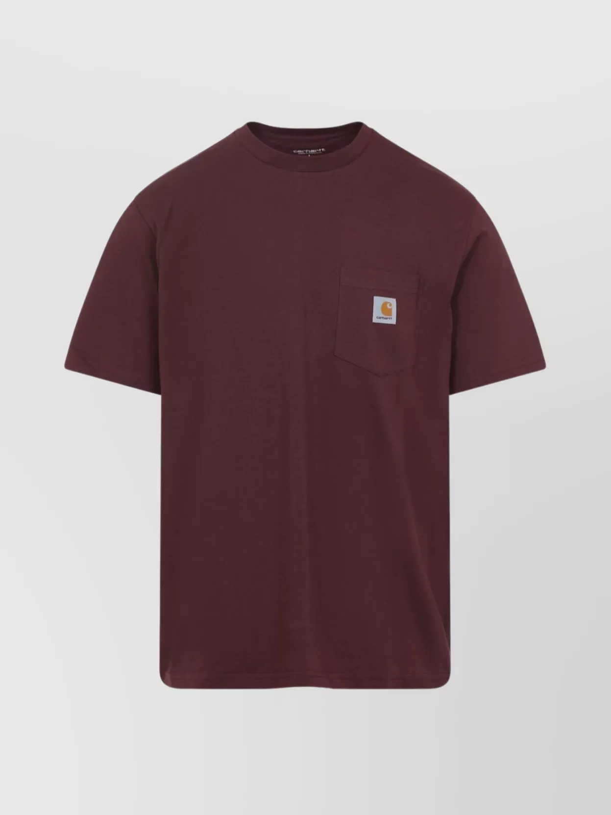 Carhartt Pocket Chest Crew Neck T-shirt In Burgundy
