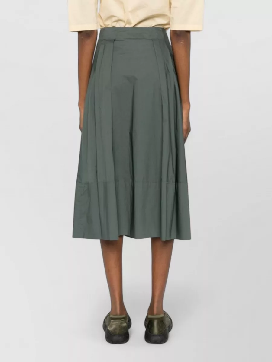 Woolrich Cotton Midi Skirt High Waist Buttons