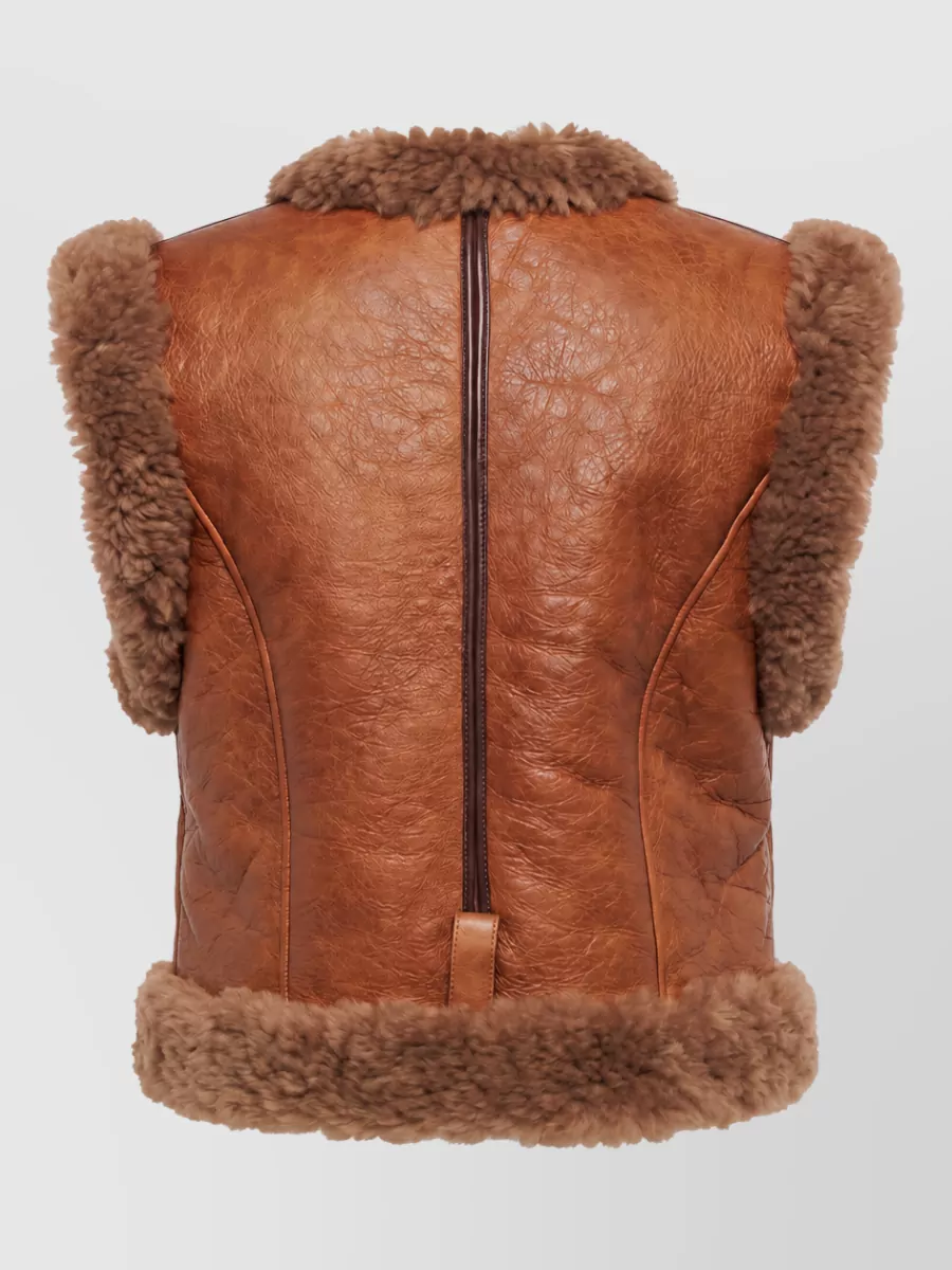 Chloé Leather Shearling Gilet