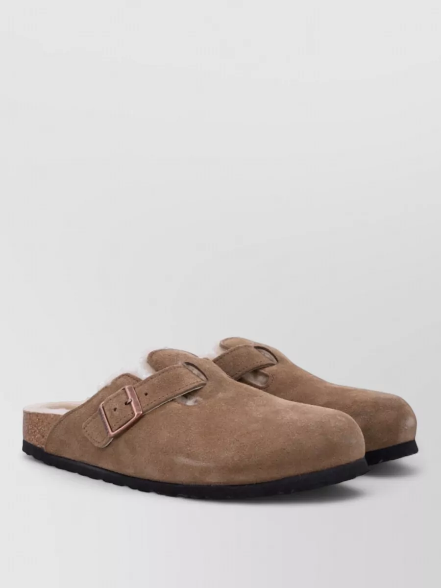Birkenstock leather shearling mules