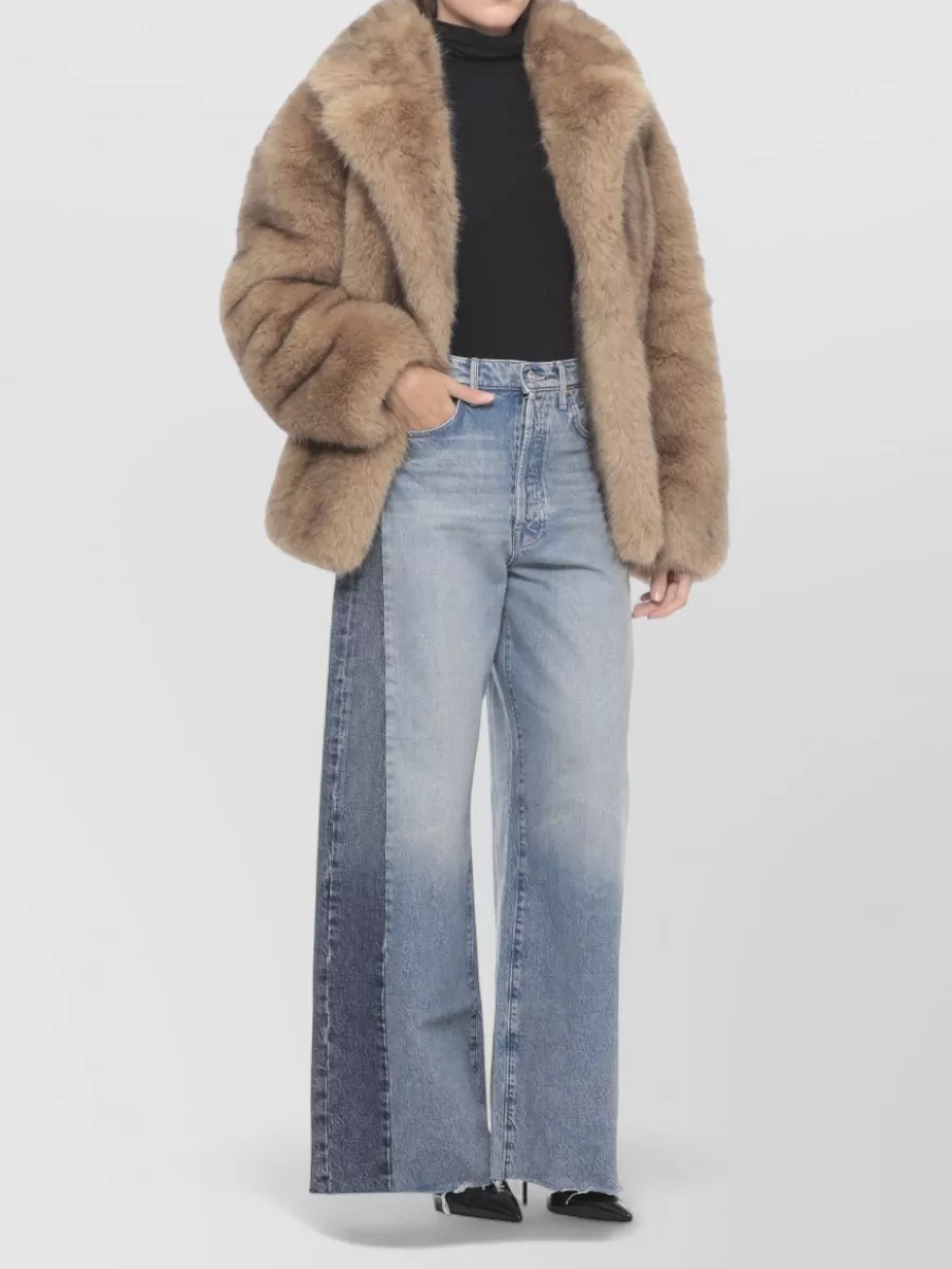 Mother High Waist Palazzo Jeans Contrast Panel