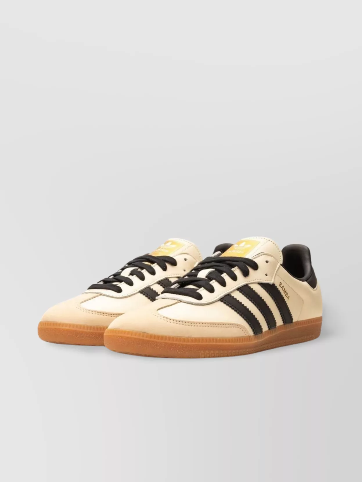 Adidas Originals Leather Low-top Sneakers Gum-rubber Sole In Orange
