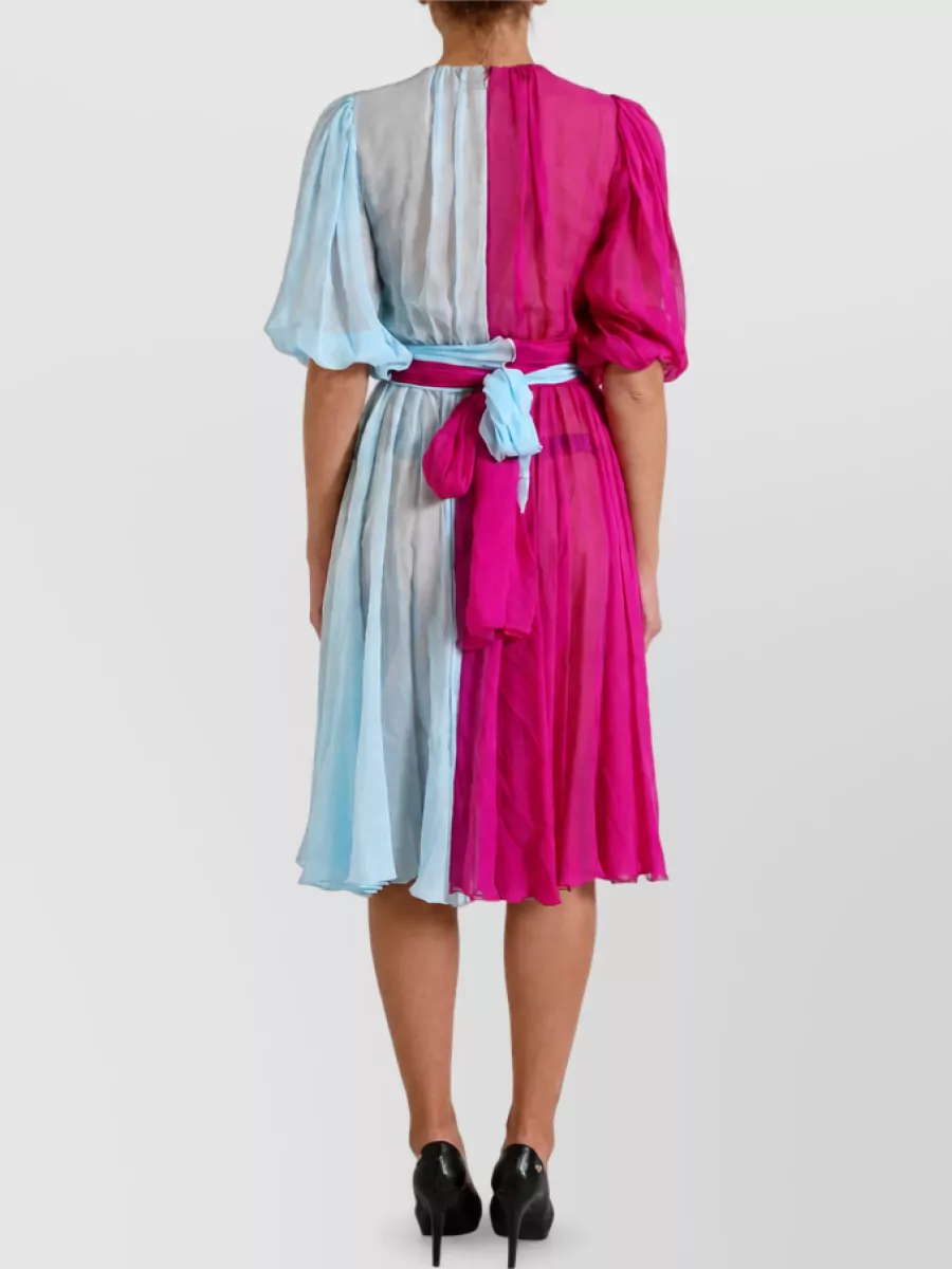 Dolce&Gabbana Silk Two Tone Midi Dress