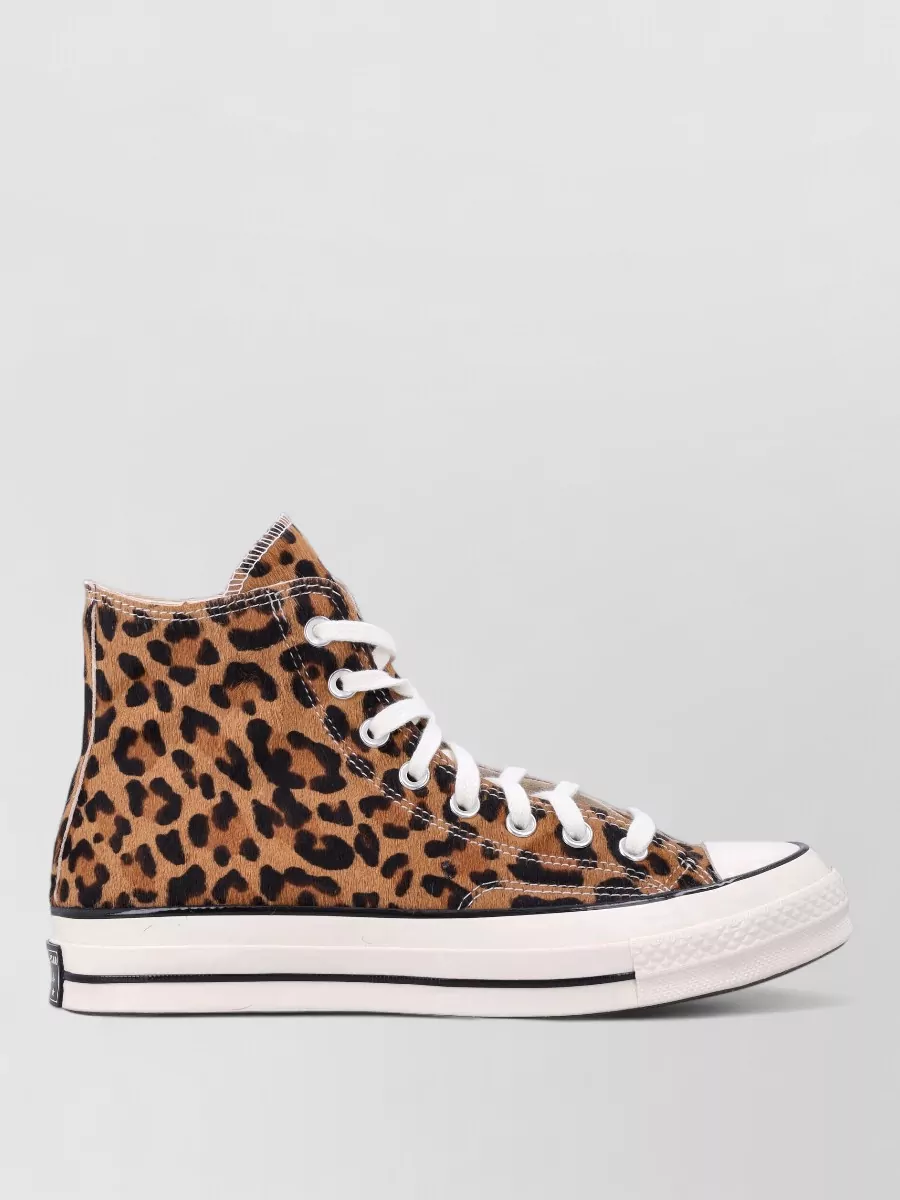 Converse leopard calf hair lace-up sneakers