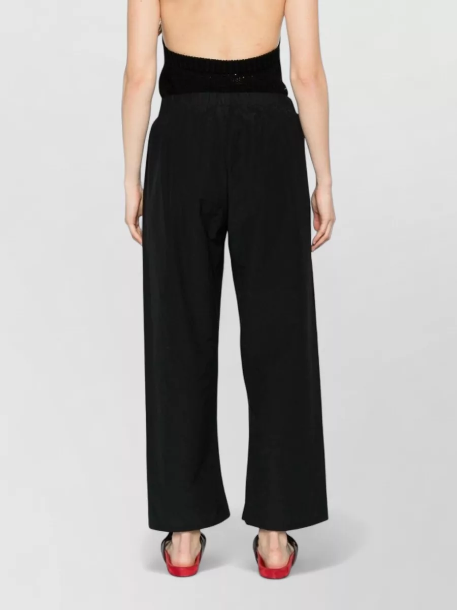 Apuntob Crinkled Pleated Wide-Leg Trousers
