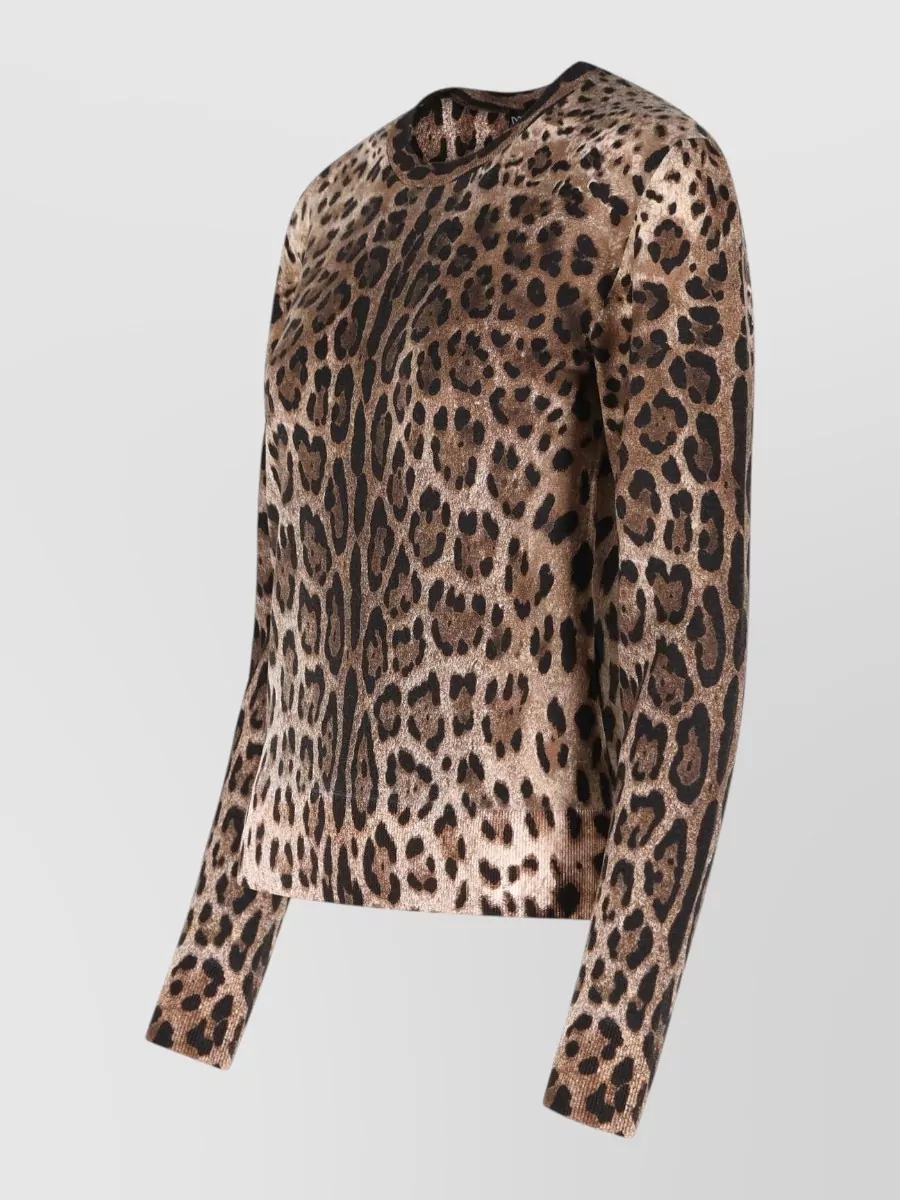 Dolce&Gabbana Leopard-Print Virgin Wool Sweater