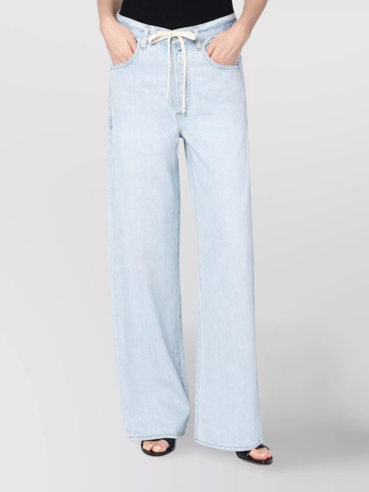 Citizen Of Humanity Wide-leg Drawstring Jeans With Pockets In Blue