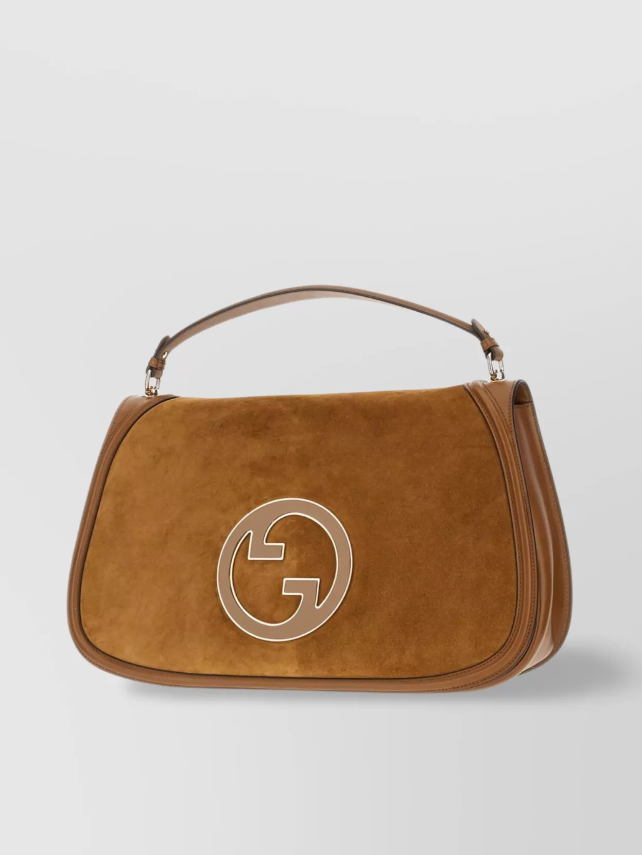 Gucci Large Structured Suede Handbag With Top Handle