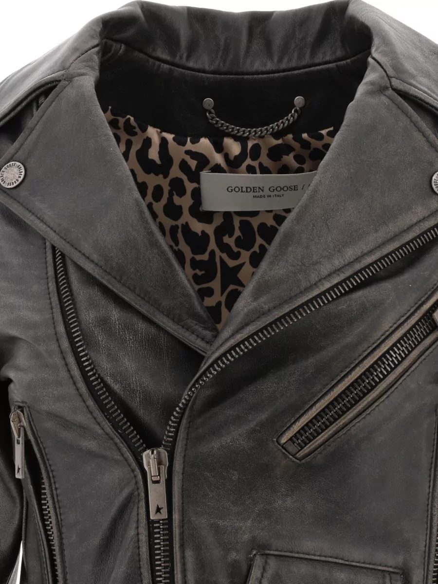Golden Goose Leather Biker Jacket