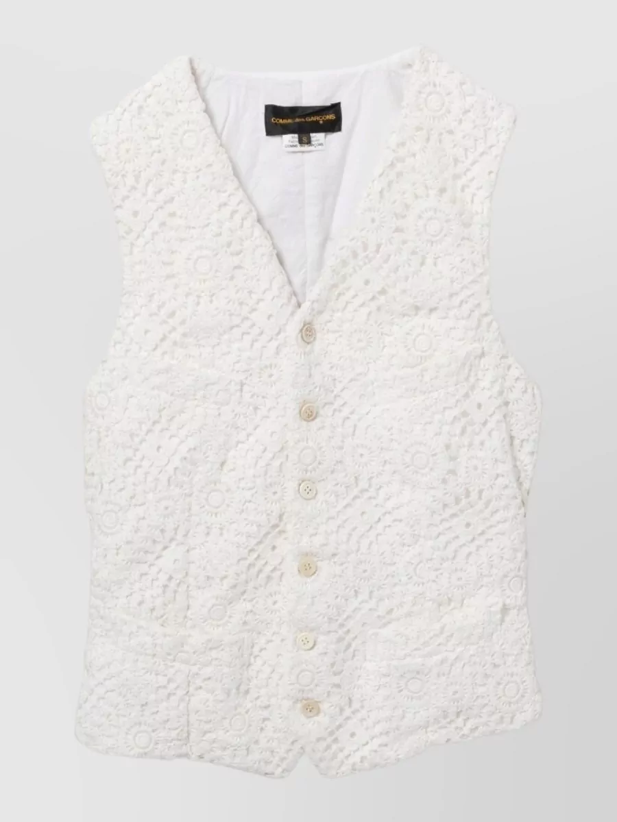 Comme des Garçons floral-embroidered vest