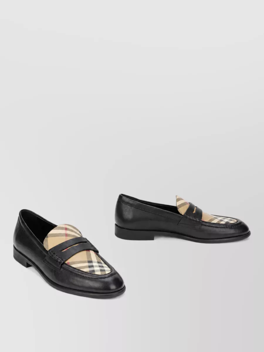 Burberry leather tartan loafers