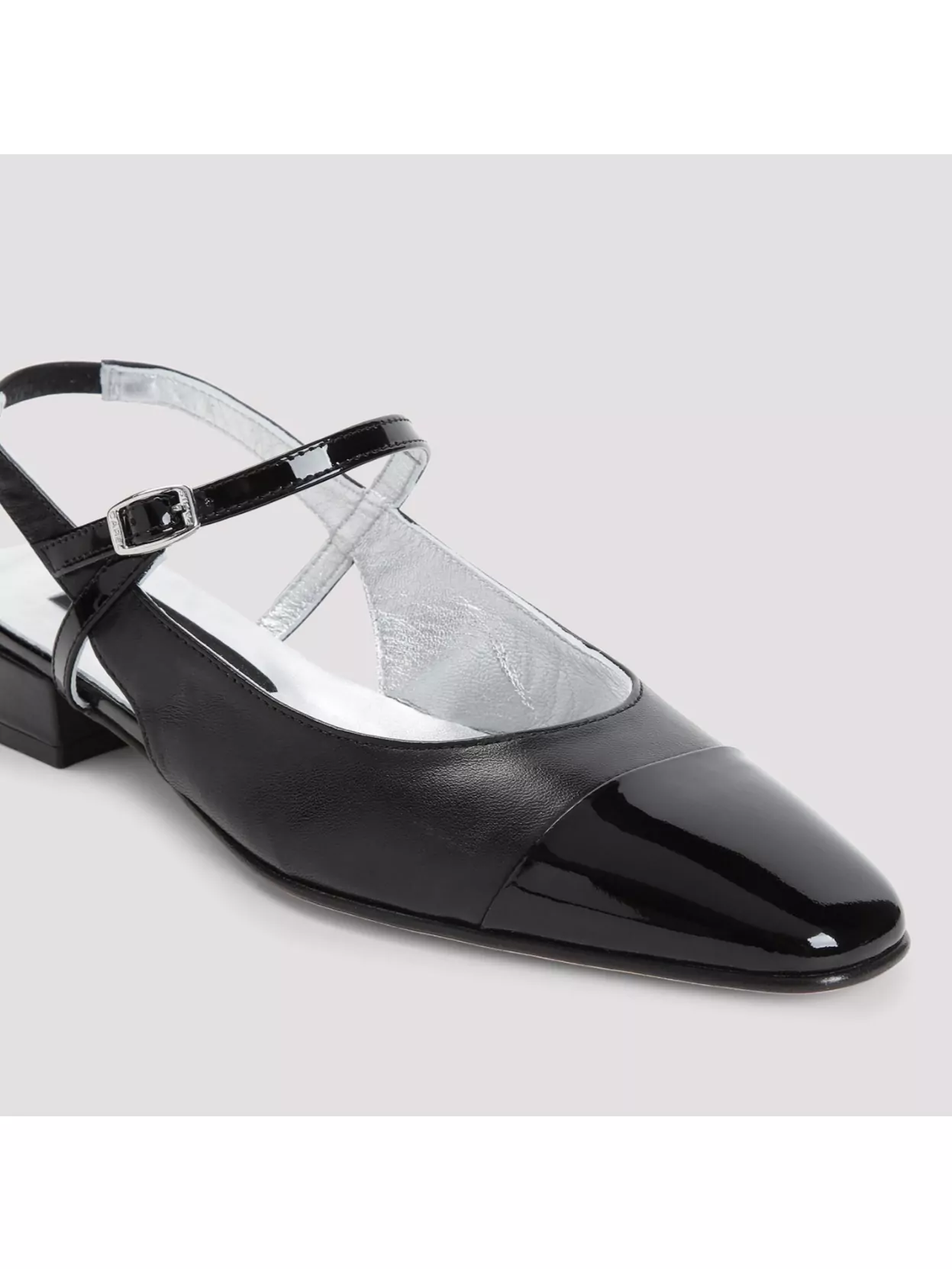 Carel Leather Almond Toe Block Heel Mules