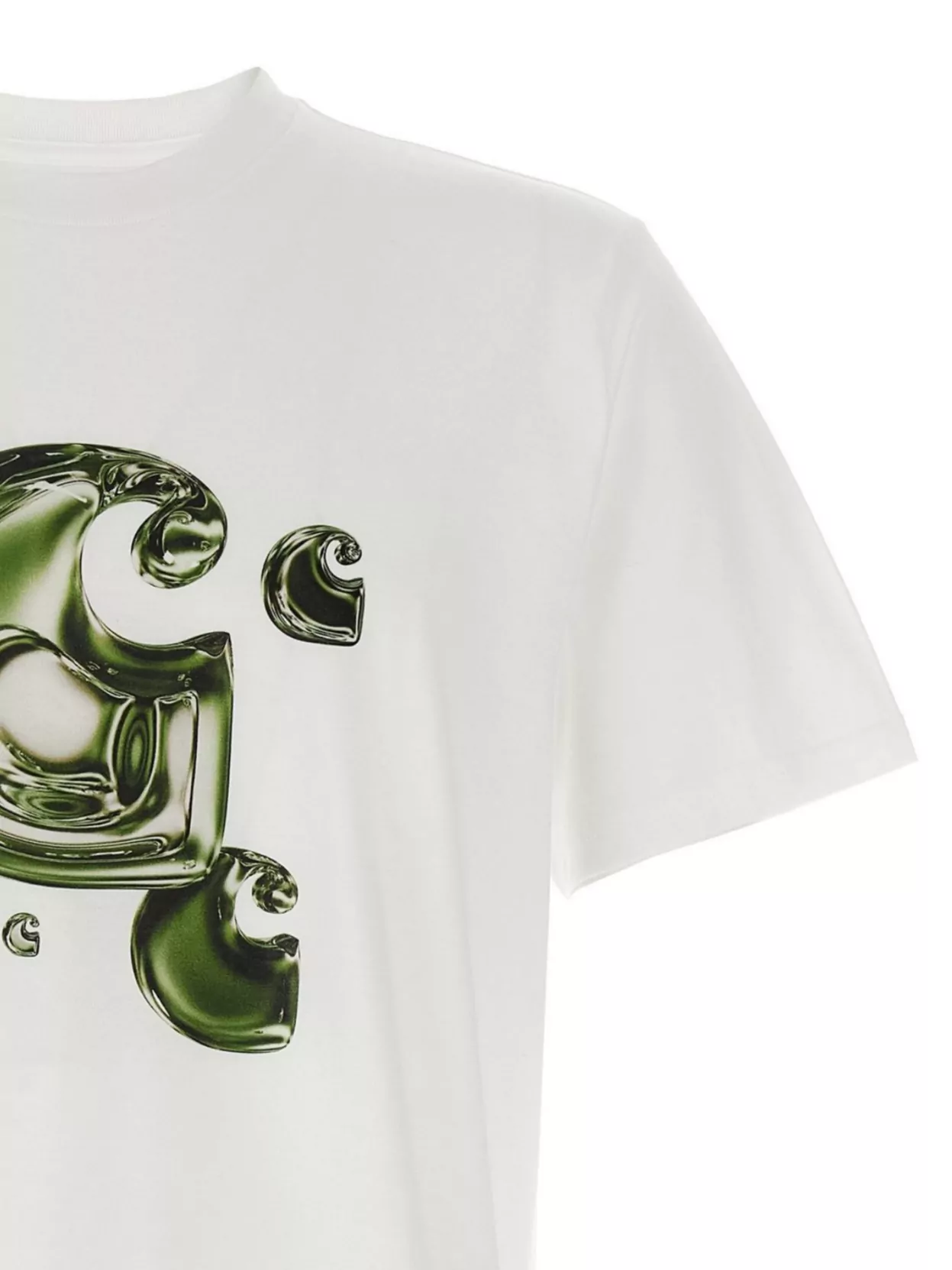 Carhartt Short Sleeve Solar Chrome C-logo T Shirt White In Gray