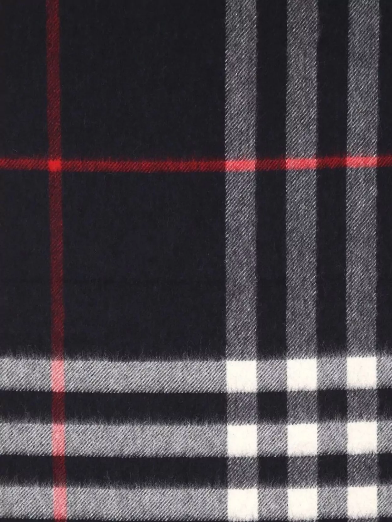Burberry Embroidered Checks Cashmere Scarf
