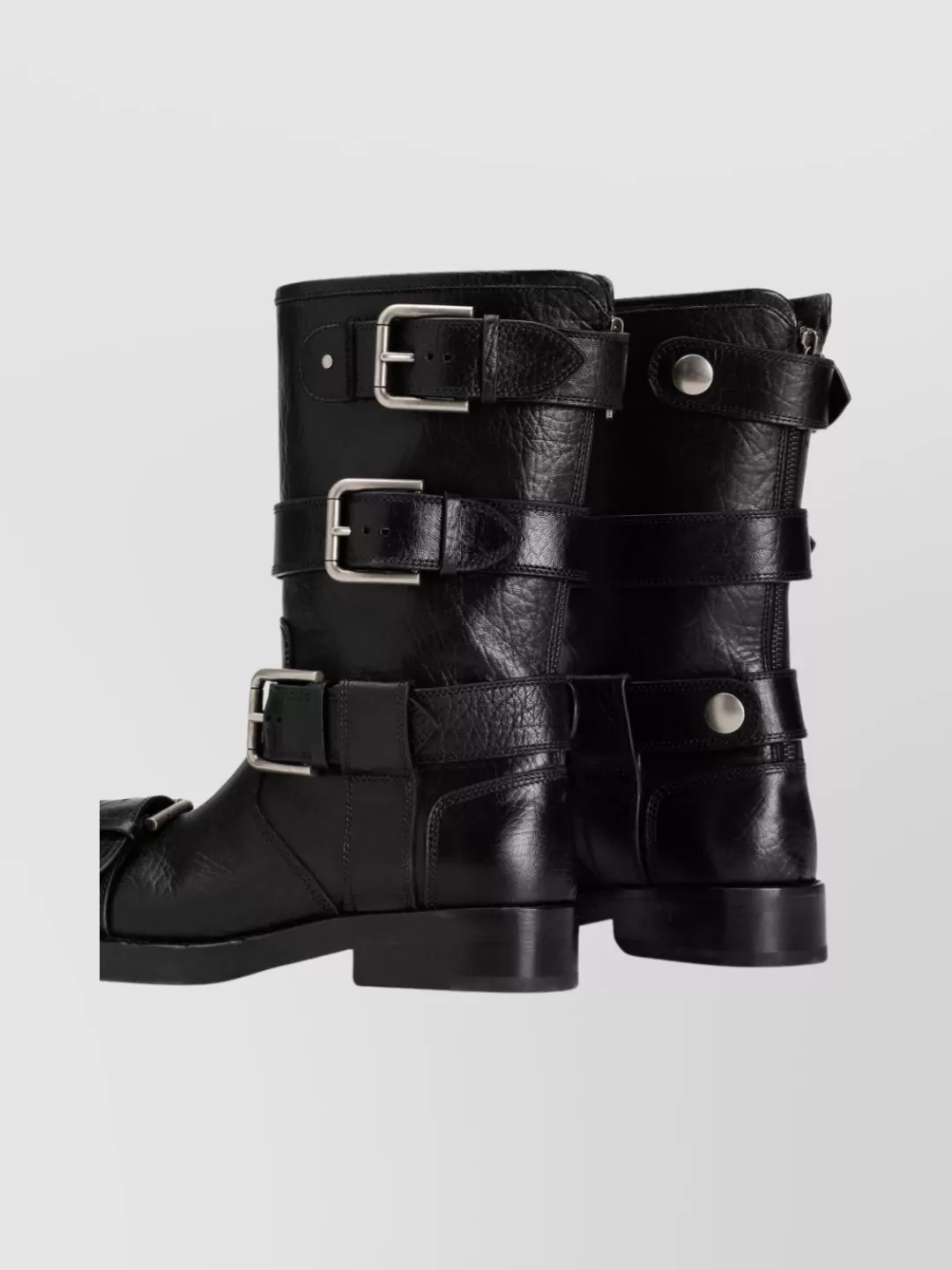 Dolce & Gabbana Stylish Mid-calf Round Toe Chunky Heel Boots In Black
