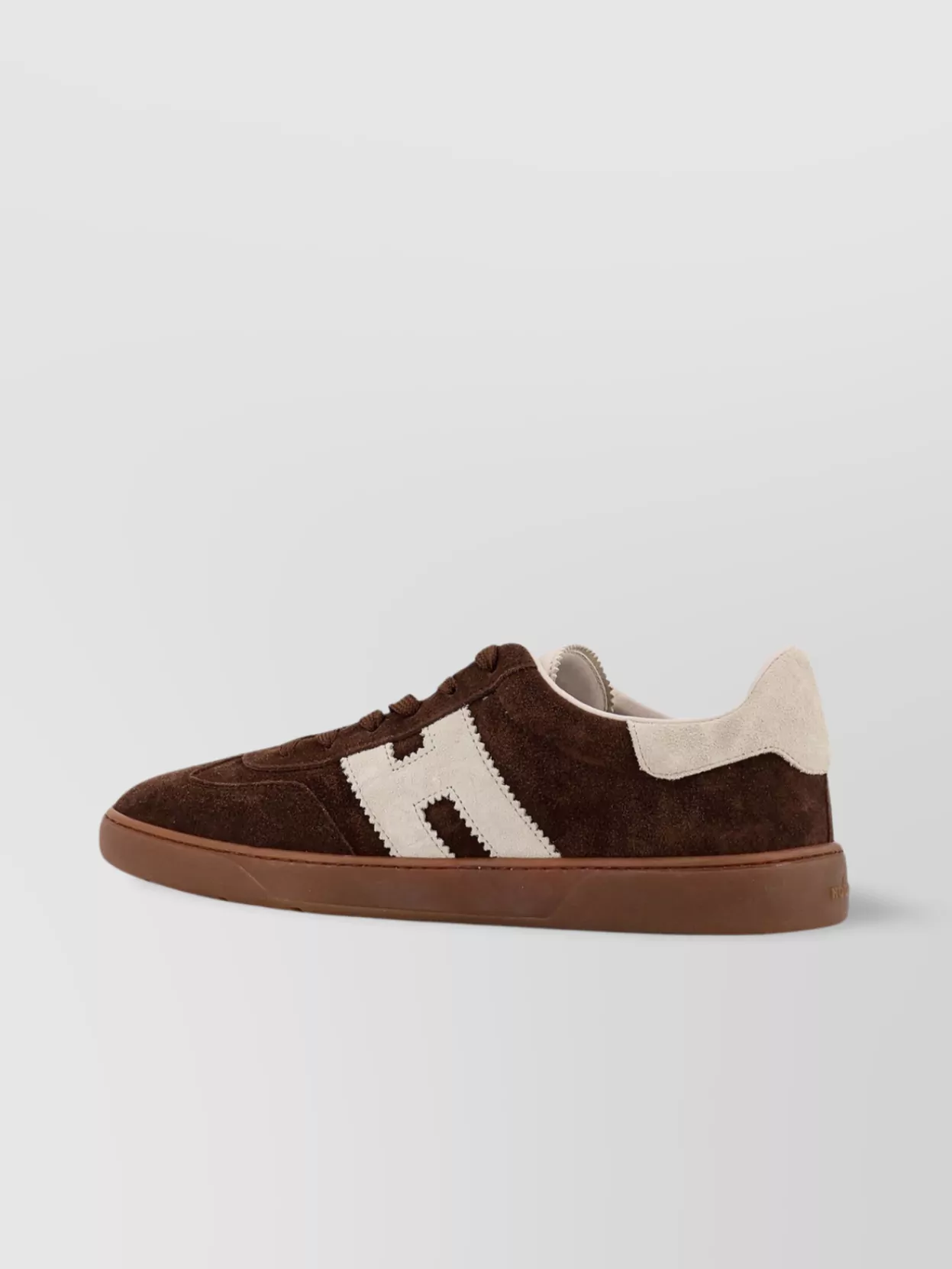 Hogan Rubber Sole Suede Finish Sneakers In Brown