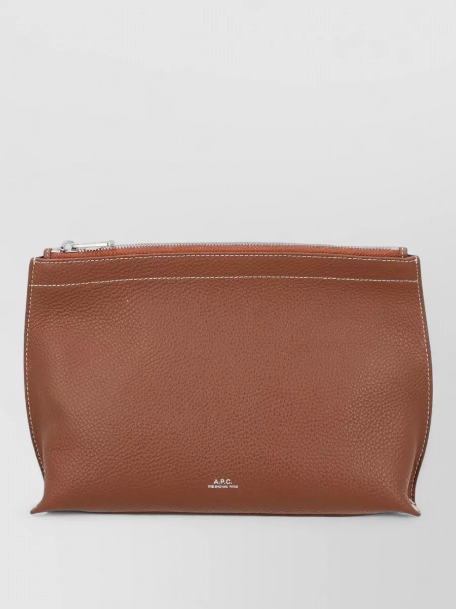 A.P.C. neige leather clutch bag