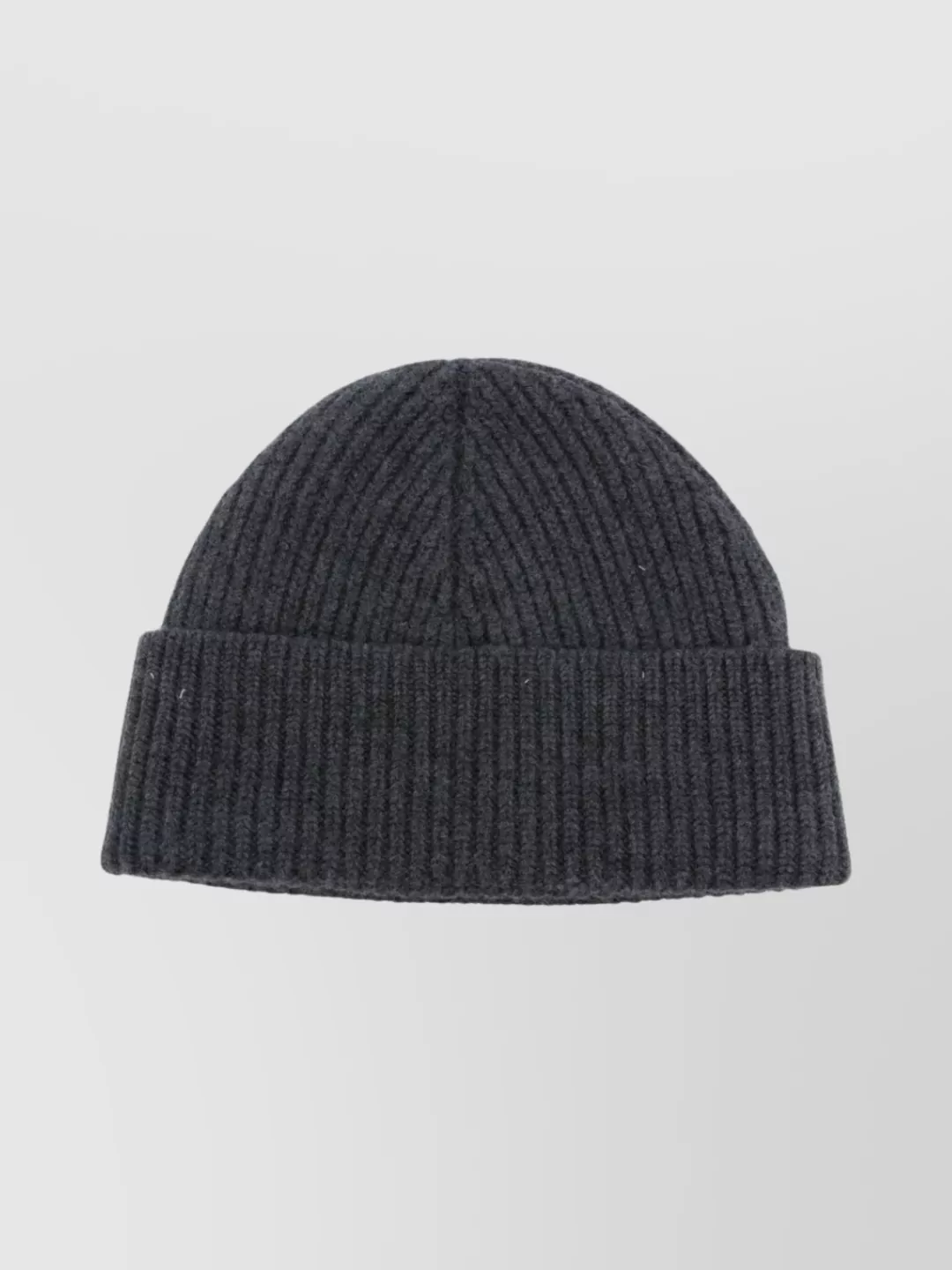 Ami Alexandre Mattiussi Wool Beanie With Ribbed Knit Design