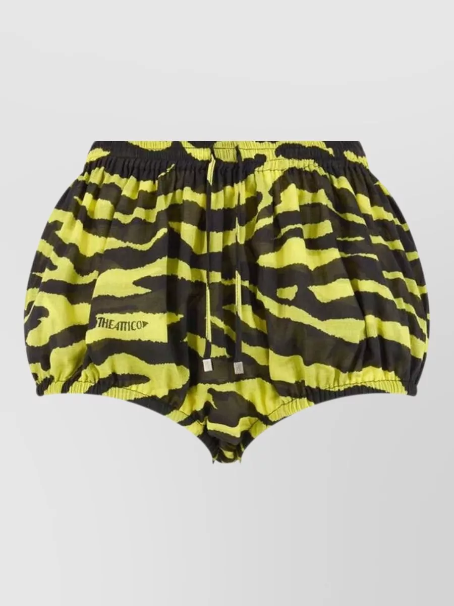 The Attico zebra-print cotton shorts