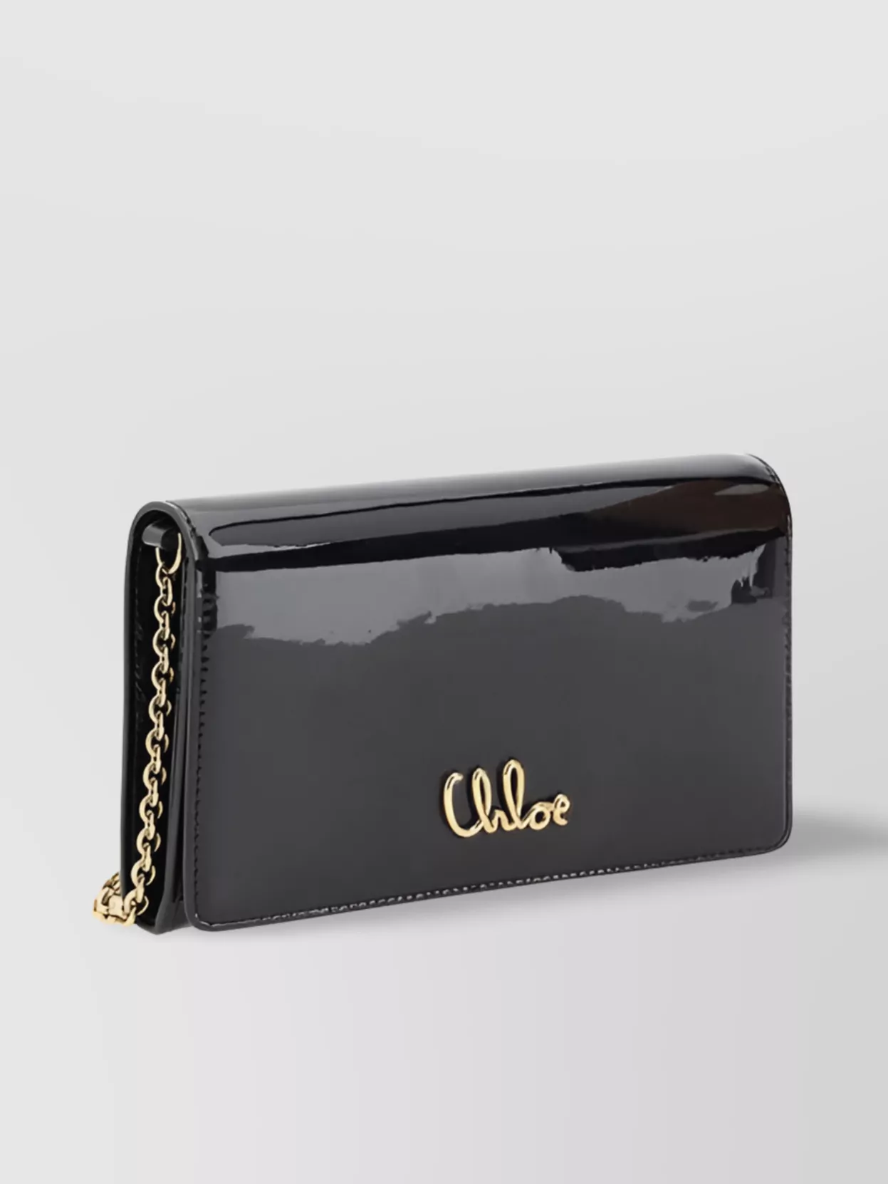 Chloé Glossy Leather Chain Strap Shoulder Bag