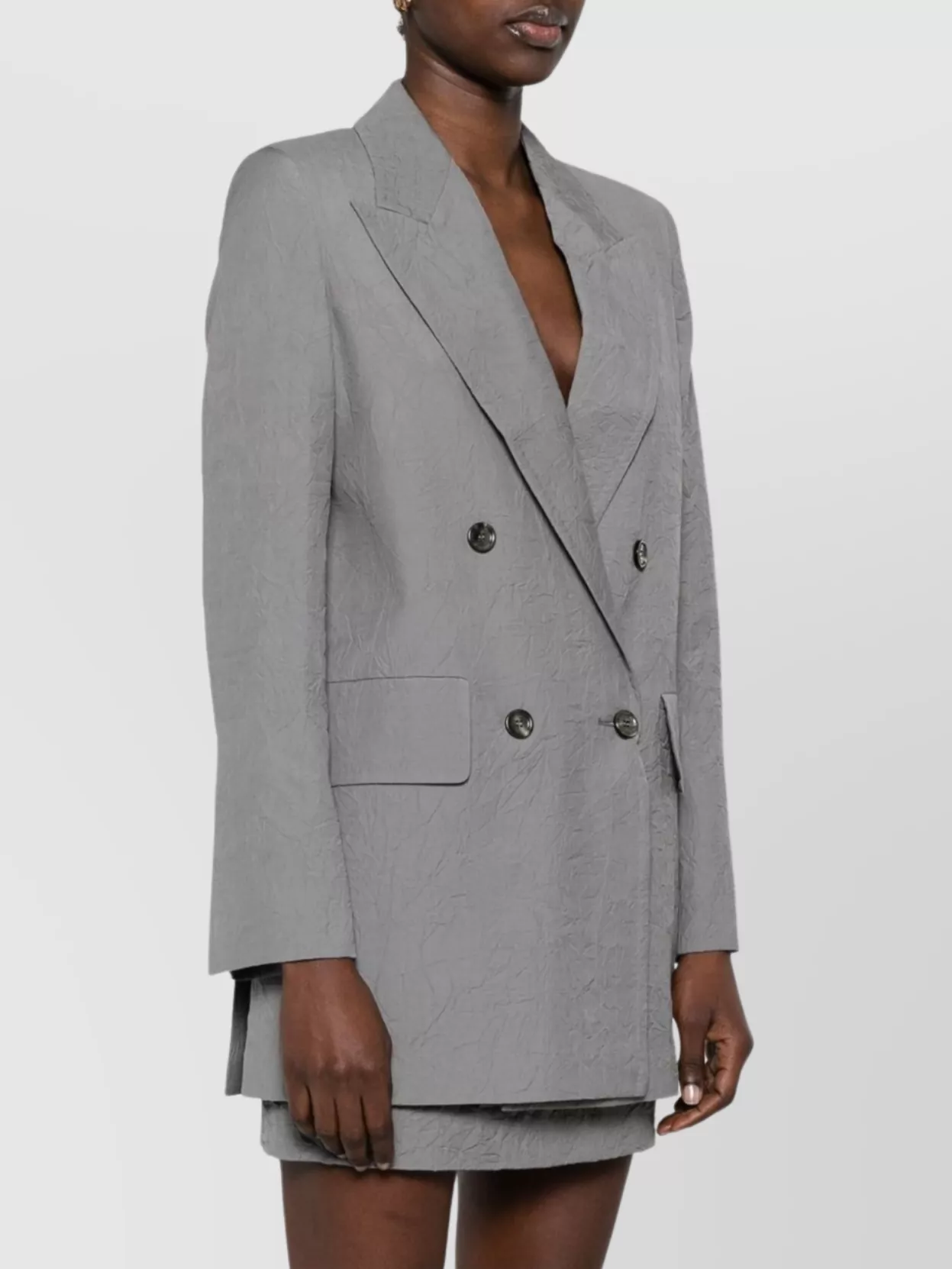 Shop Max Mara Wool Double-breasted Jacket Rear Vents