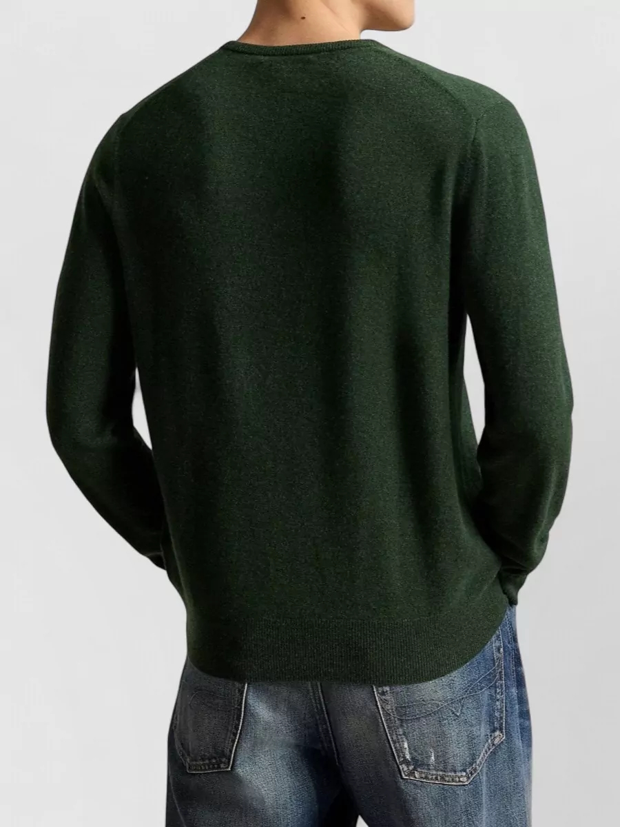 Polo Ralph Lauren Wool Ribbed Long-Sleeve Crew-Neck Sweater