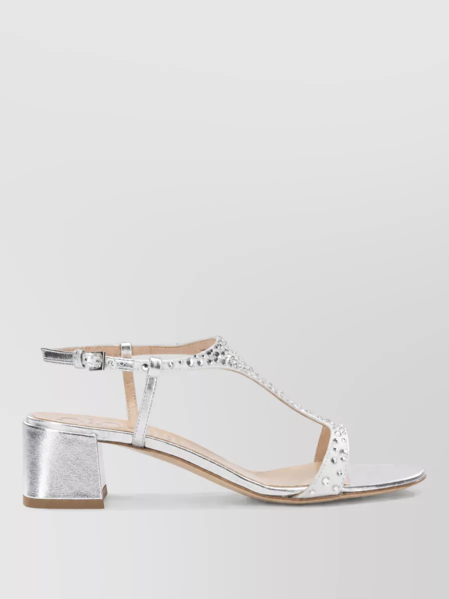 Ninalilou Crystal-Embellished Leather Sandals