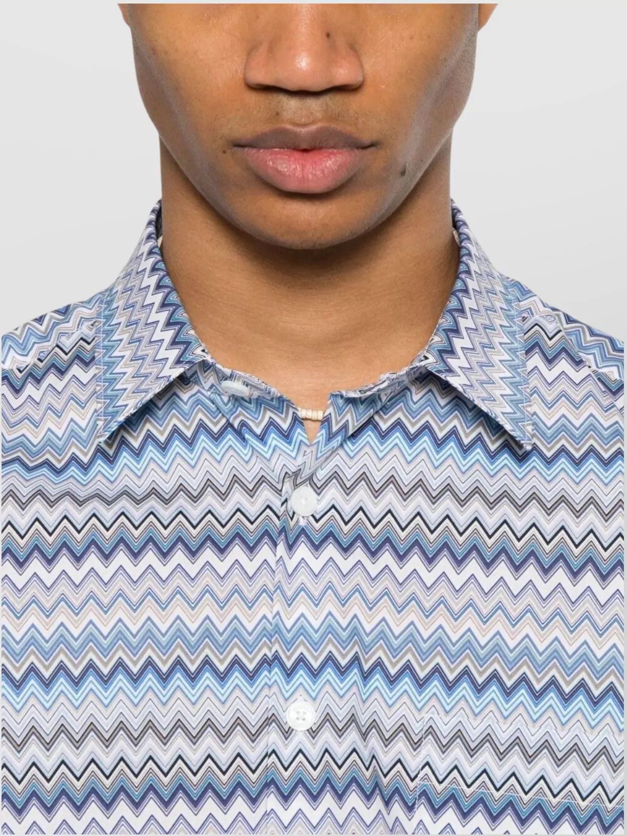 Missoni Button-Down Collar Pleated Hem Shirt