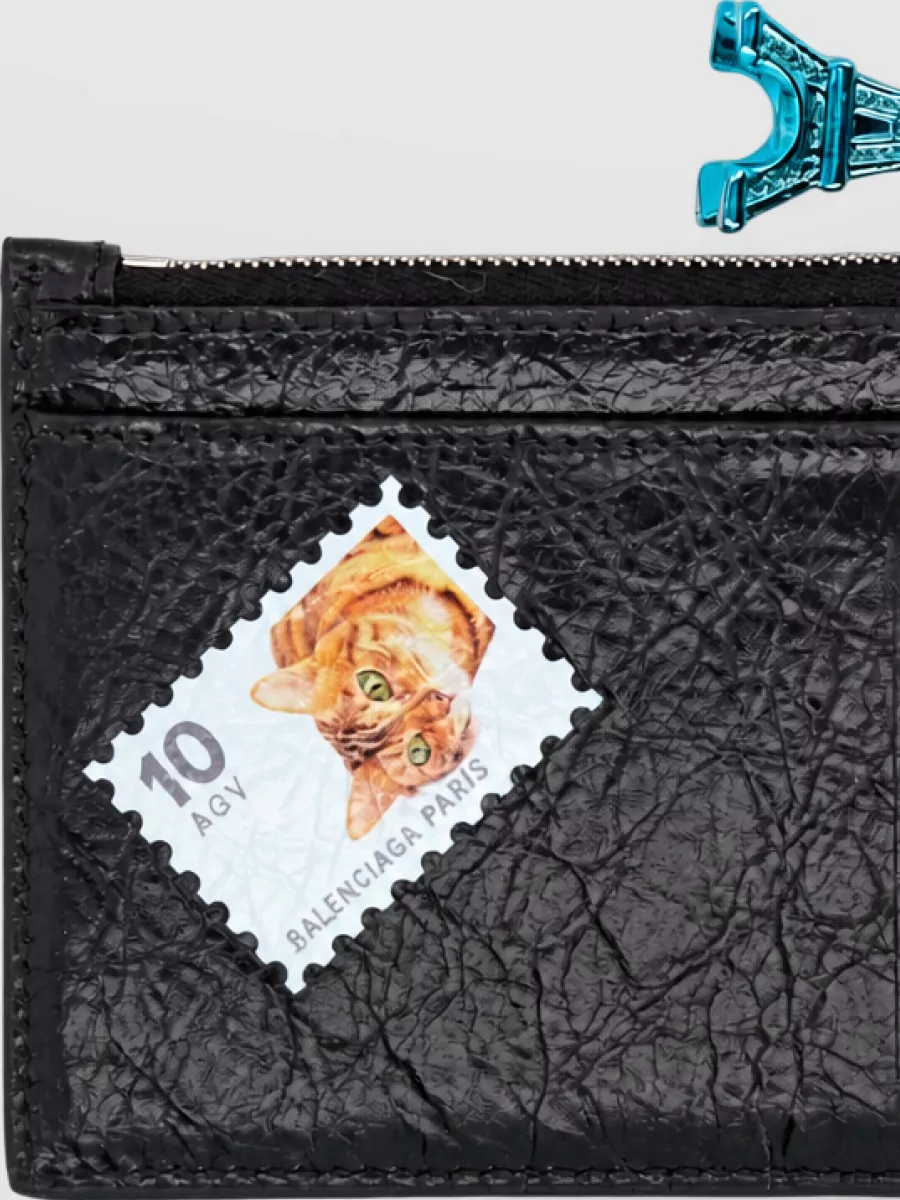 Balenciaga leather card holder