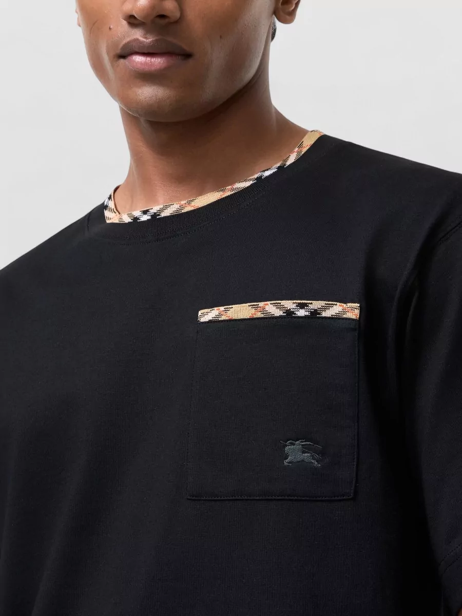 Burberry Cotton Check Trim T-Shirt