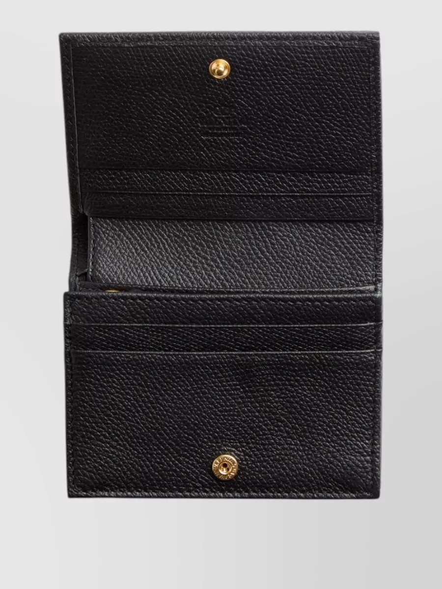 Valentino Garavani Vlogo Signature Leather Wallet Foldover Design