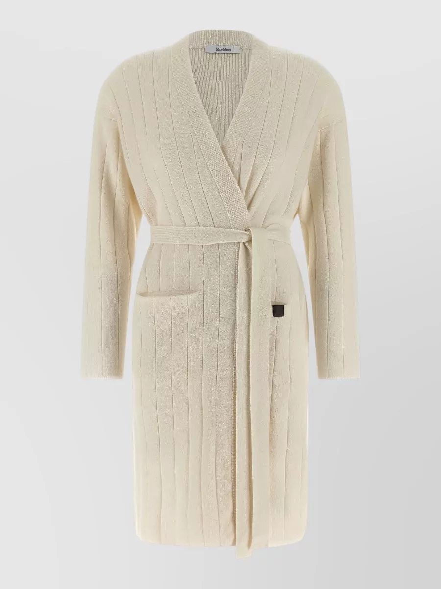 Max Mara cashmere ribbed belted cardigan