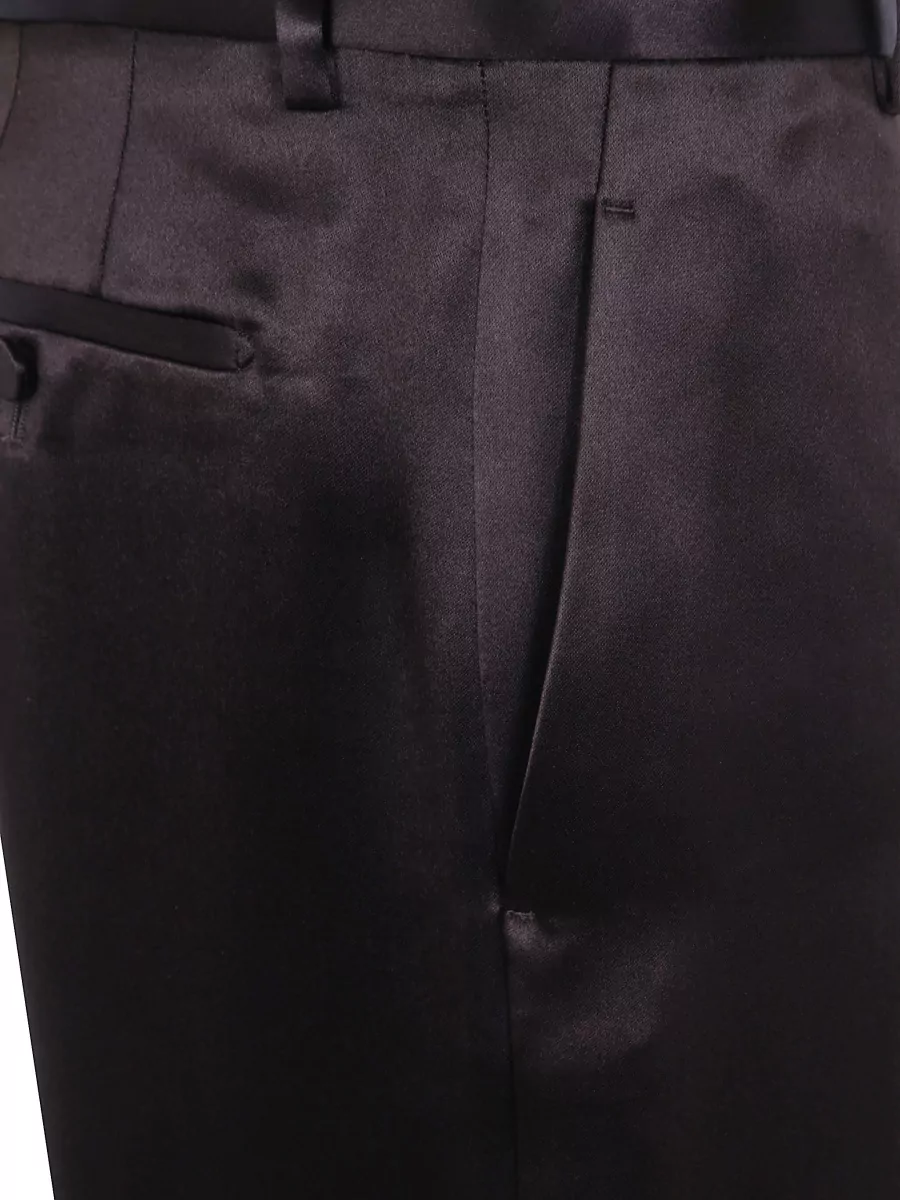 Tom Ford Silk Satin Wide-Leg Tailored Trousers