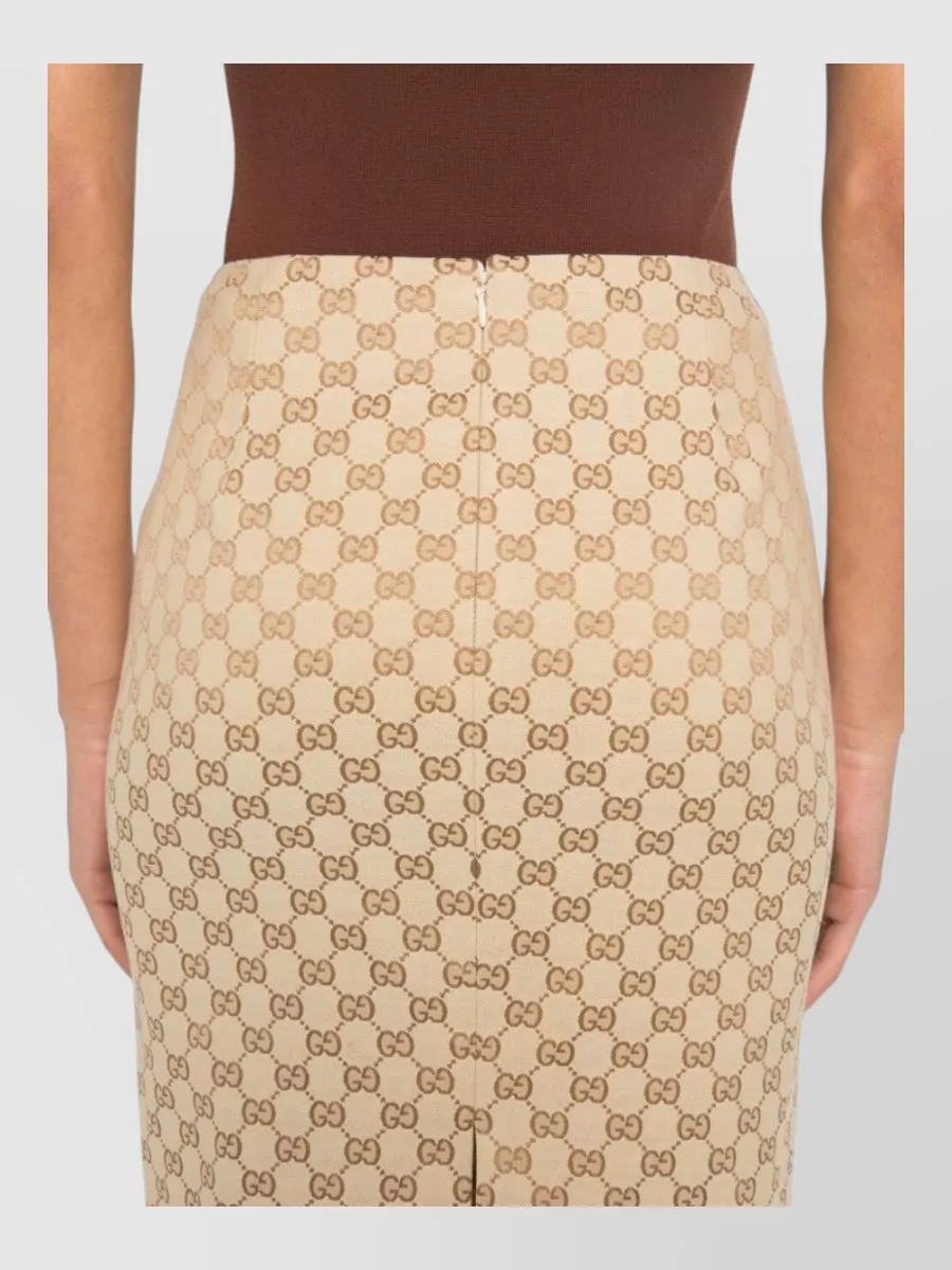 Gucci Logo-Print Midi Skirt
