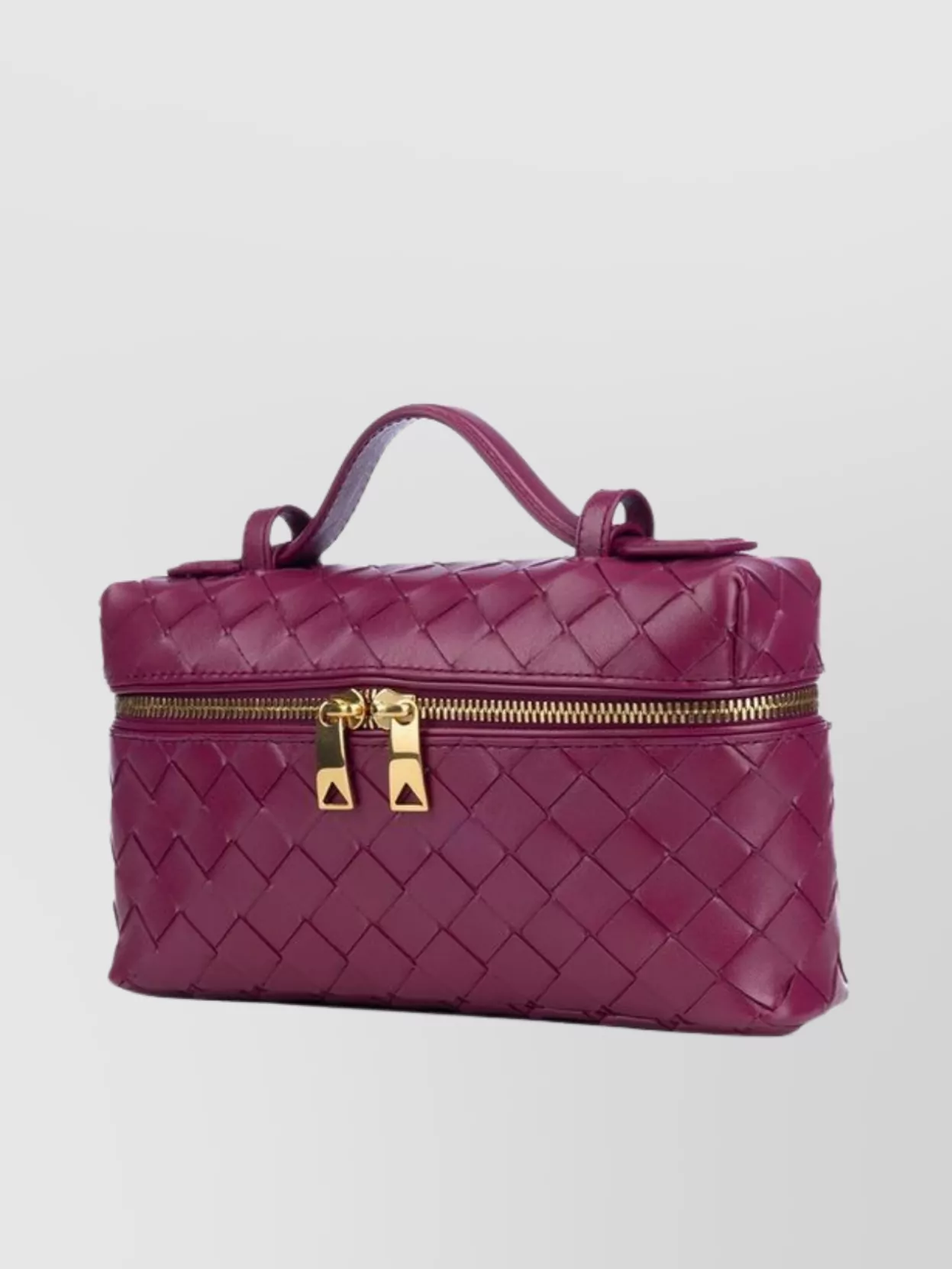 Bottega Veneta Handle Woven Rectangular Cardholder In Pink