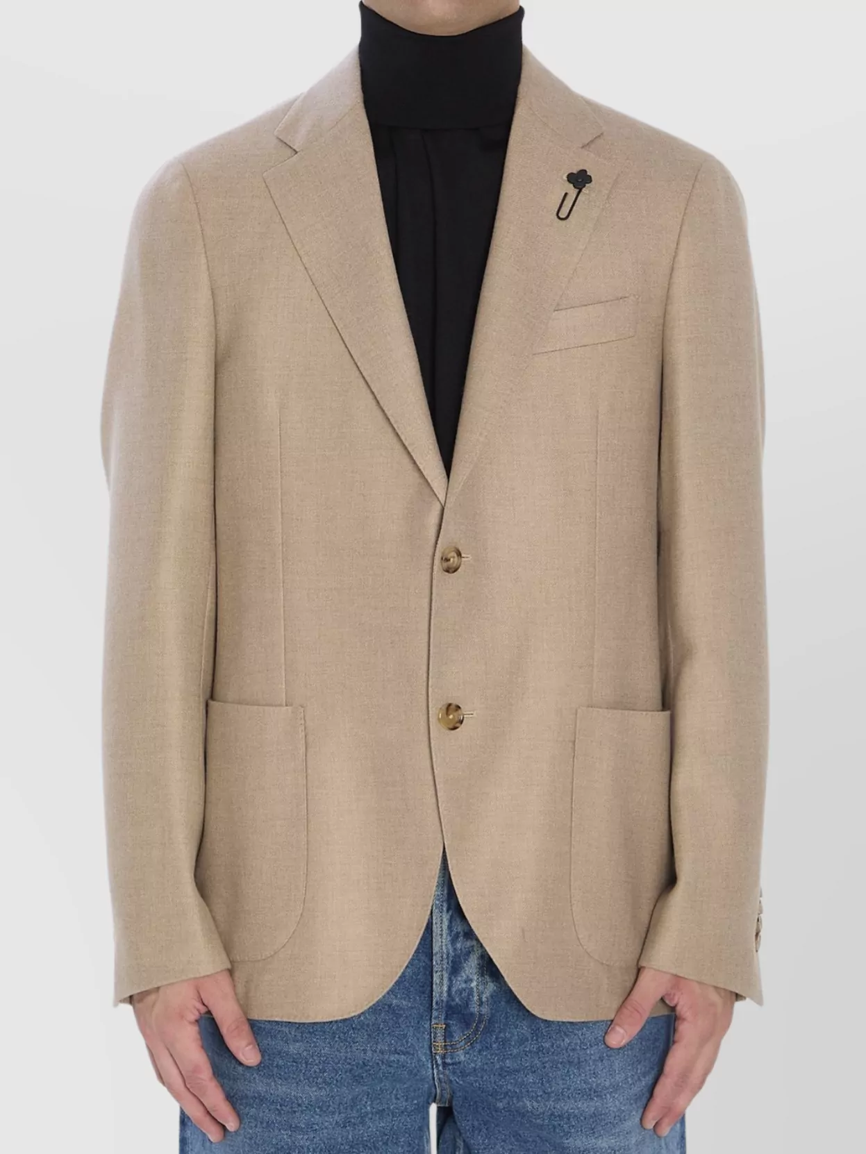 Lardini Cashmere Jacket Featuring Buttoned Cuffs In Brown