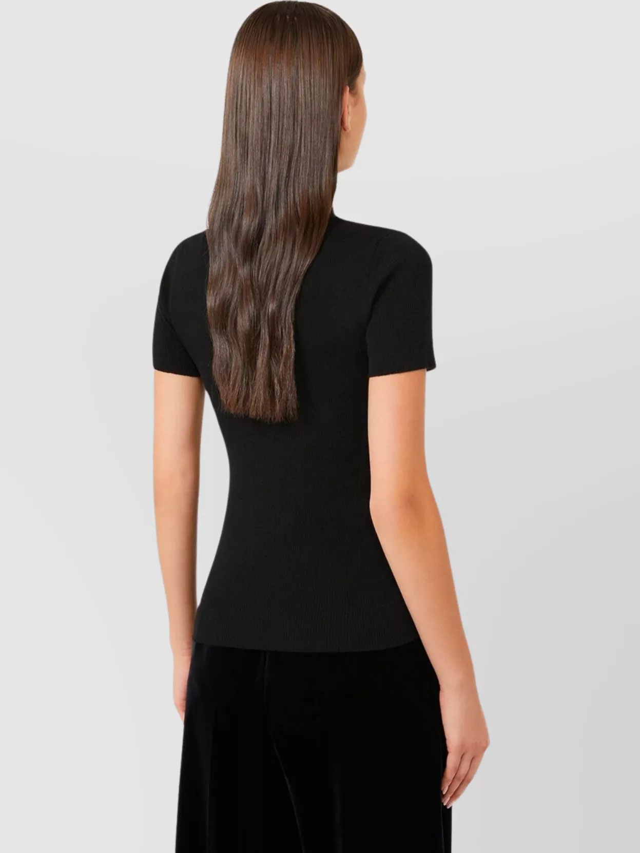 Max Mara High Neck Wool Knit Sweater Clothing In Black