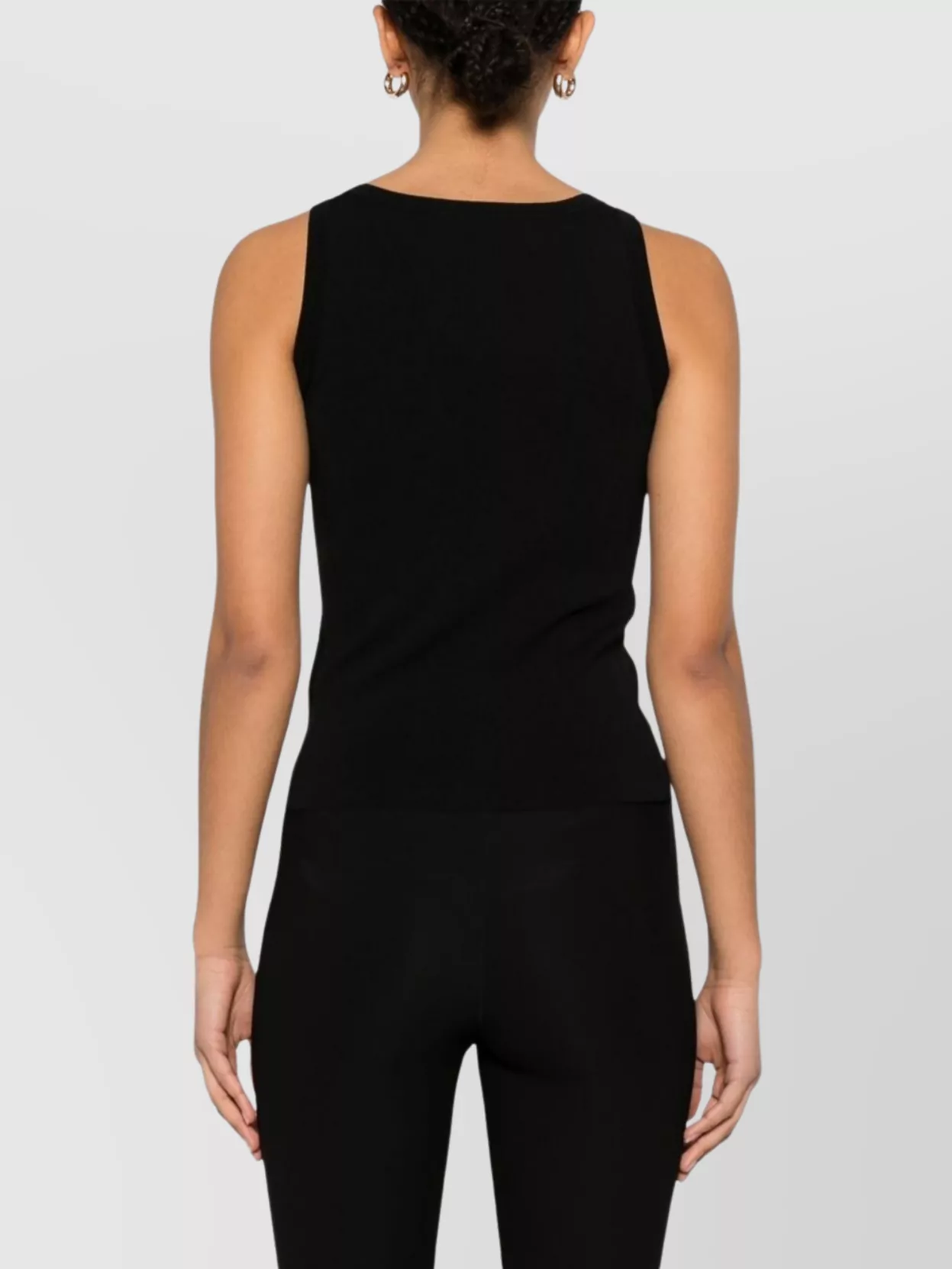 Max Mara Sleeveless Scoop Neck Ribbed Knit Top