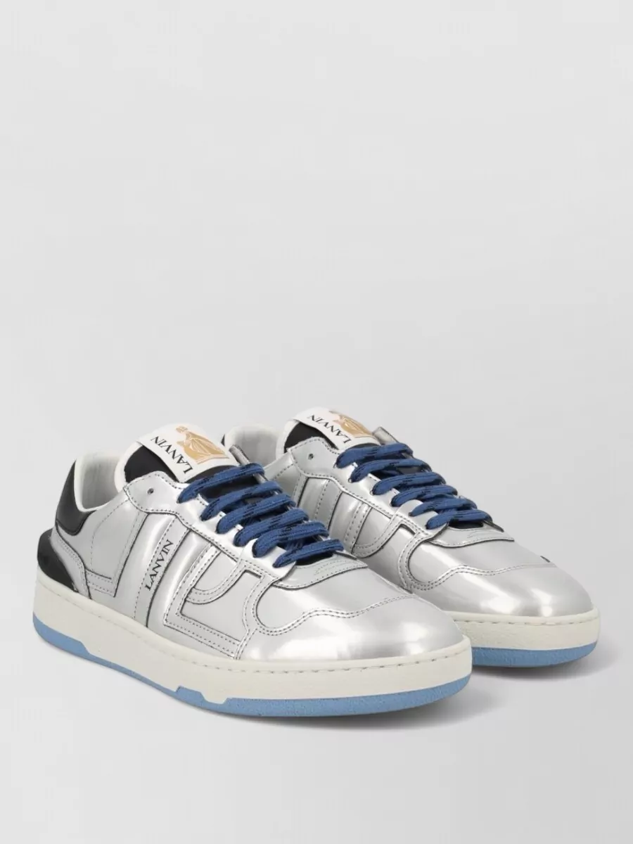 Lanvin Clay Sneakers Contrast Heel Tab Metallic