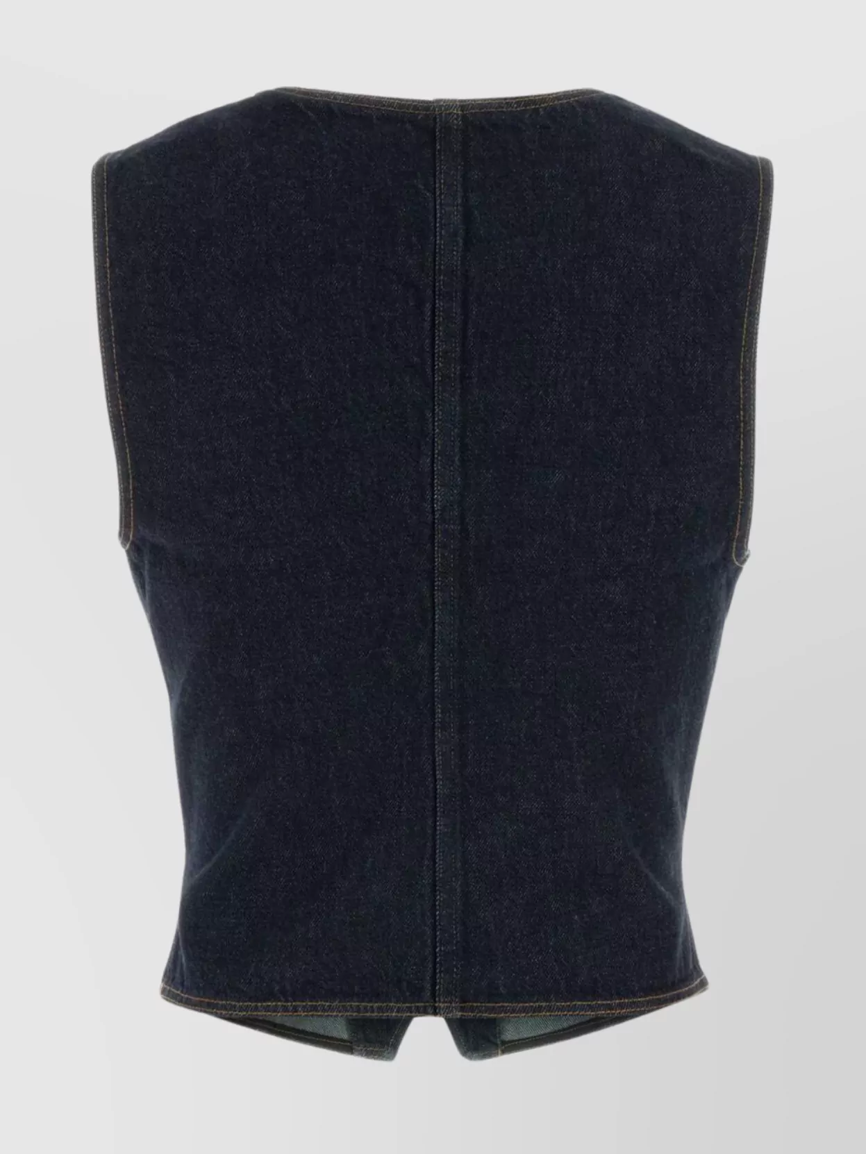 Frame Sleeveless Denim Vest Featuring Front Pockets In Blue