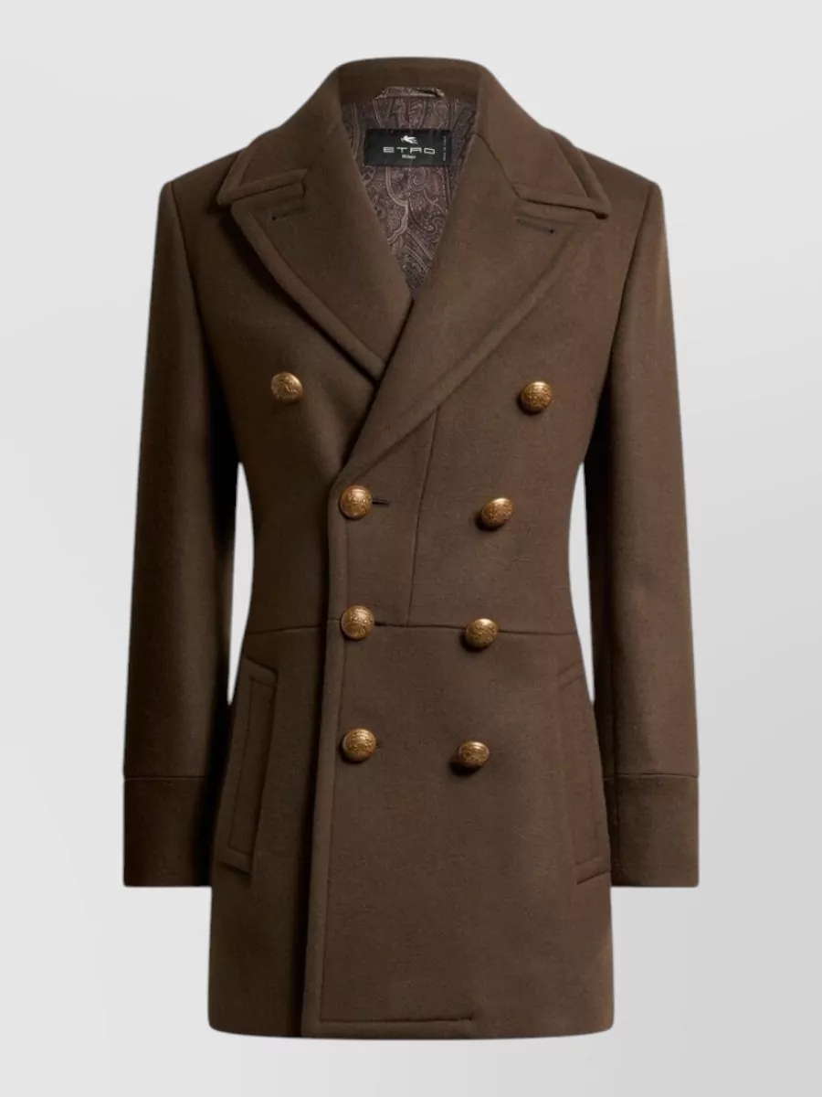 Etro wool double-breasted coat