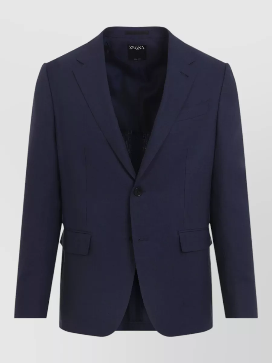 Zegna linen single-breasted suit jacket