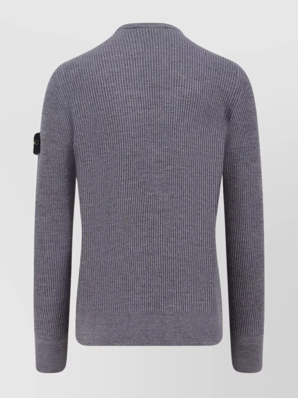 Stone Island Ribbed Long Sleeve Crew Neck Sweater In Blue