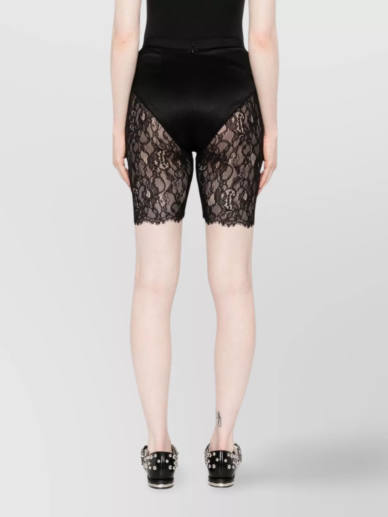Alexander Mcqueen Lace Detail Elastic Waistband Shorts