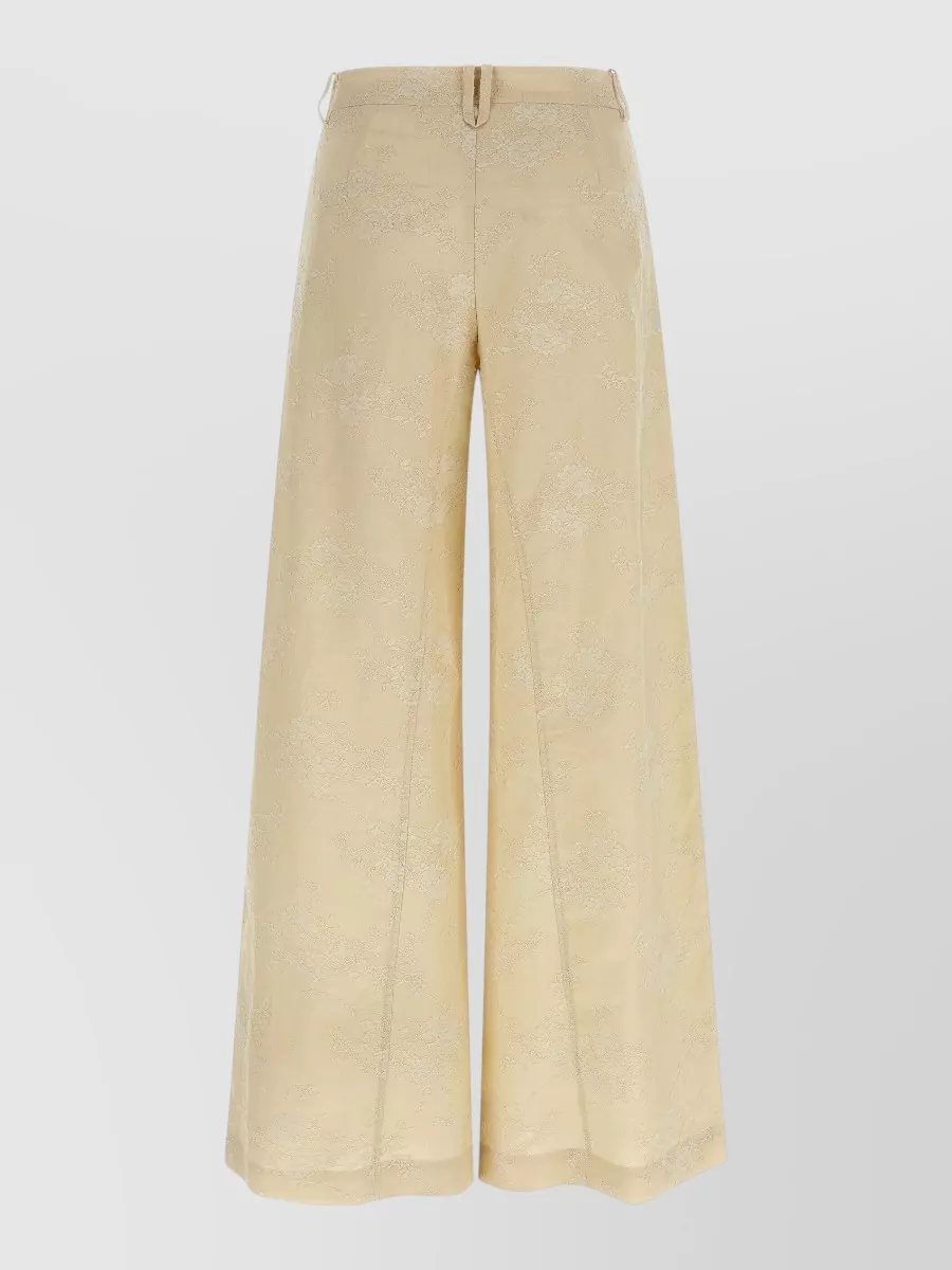 Pinko Linen Ivy Mid-Rise Wide-Leg Trousers